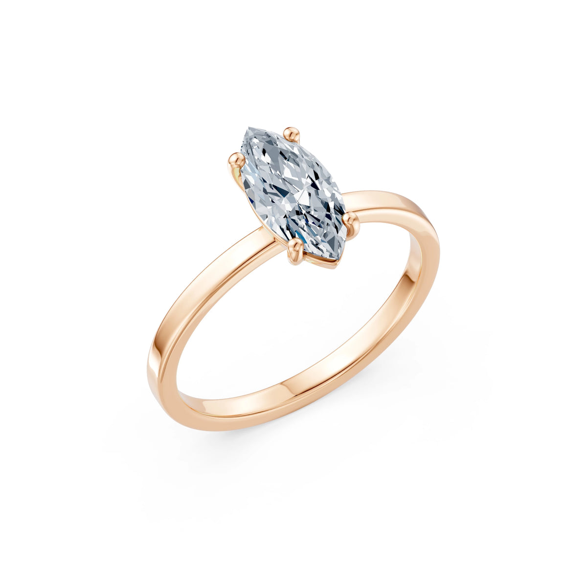 Inel de Logodnă Solitaire din Aur, Diamant Marquise 1,00 CT