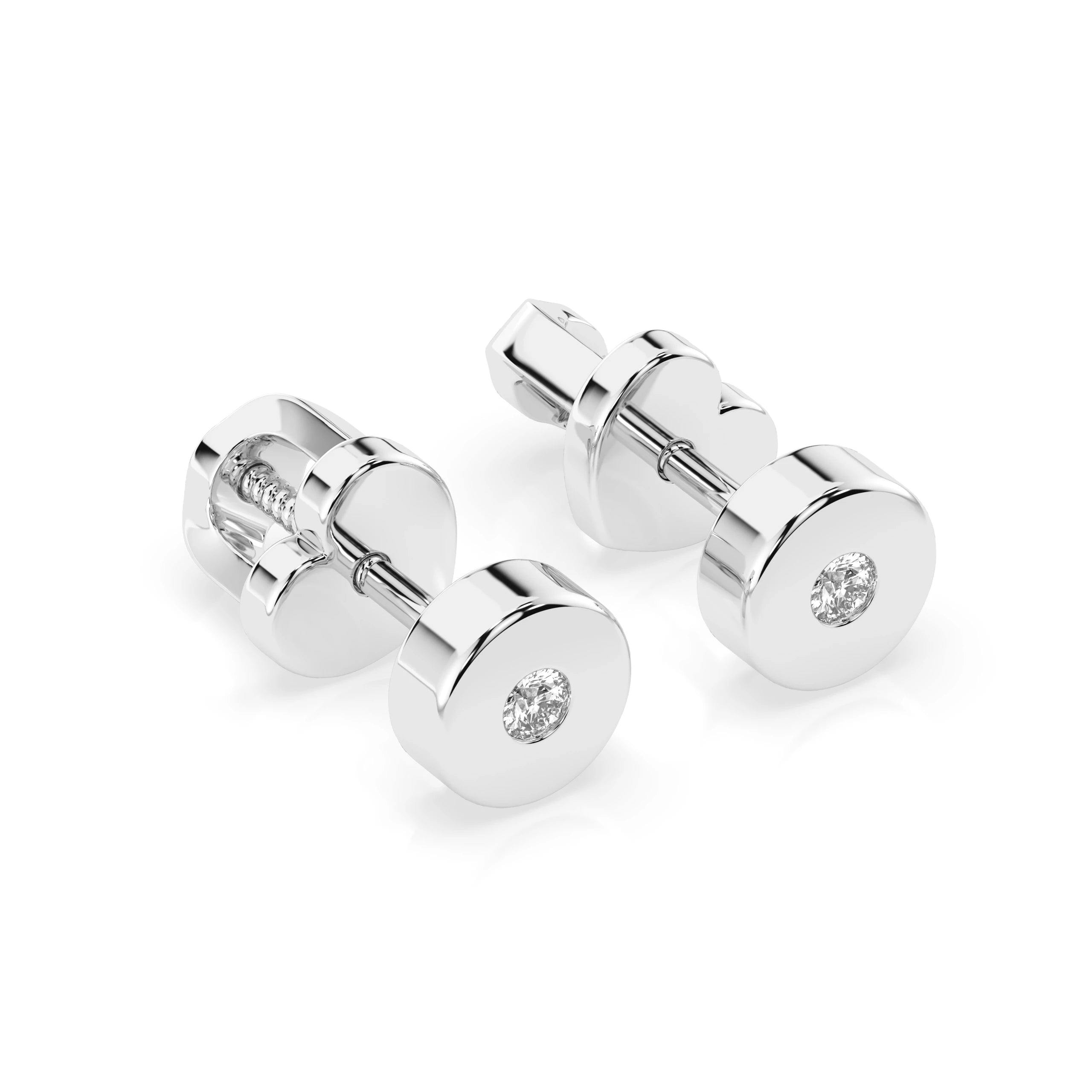 Cercei din Aur cu Diamante Rotunde Briliant 0.04 CT