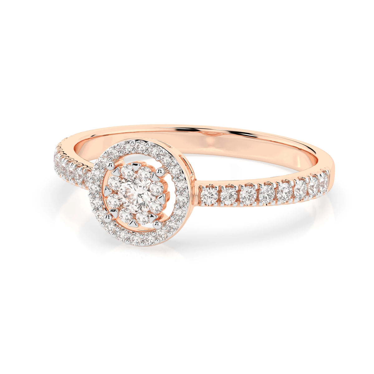 Inel din Aur cu Diamante, Forma Rotund Briliant, 0,31 CT
