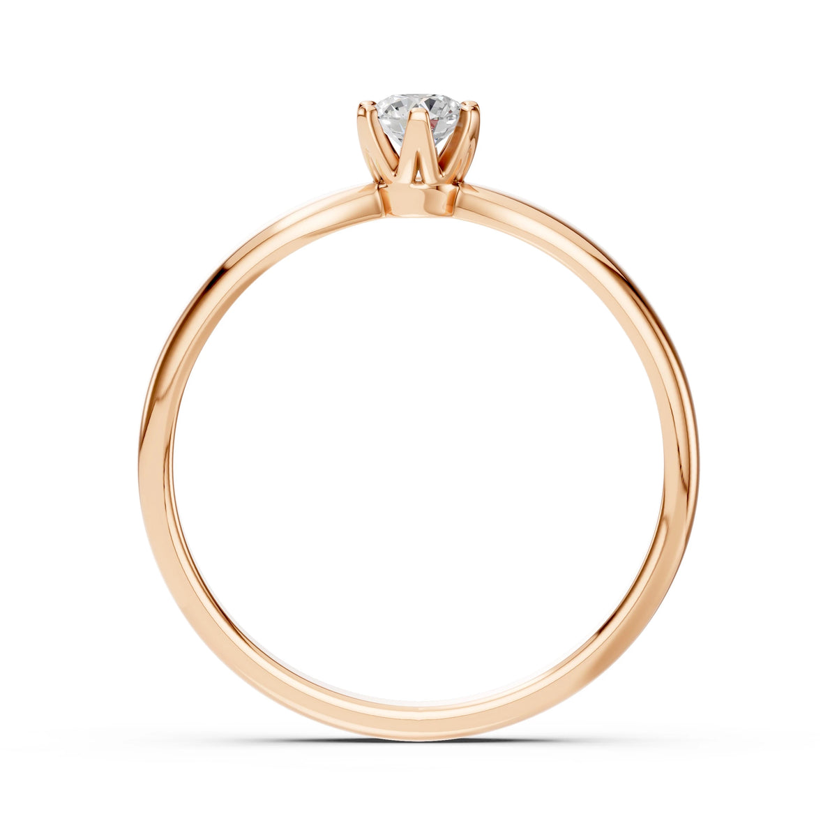 Inel de Logodnă Solitaire din Aur, Diamant Rotund Briliant 0,15 CT