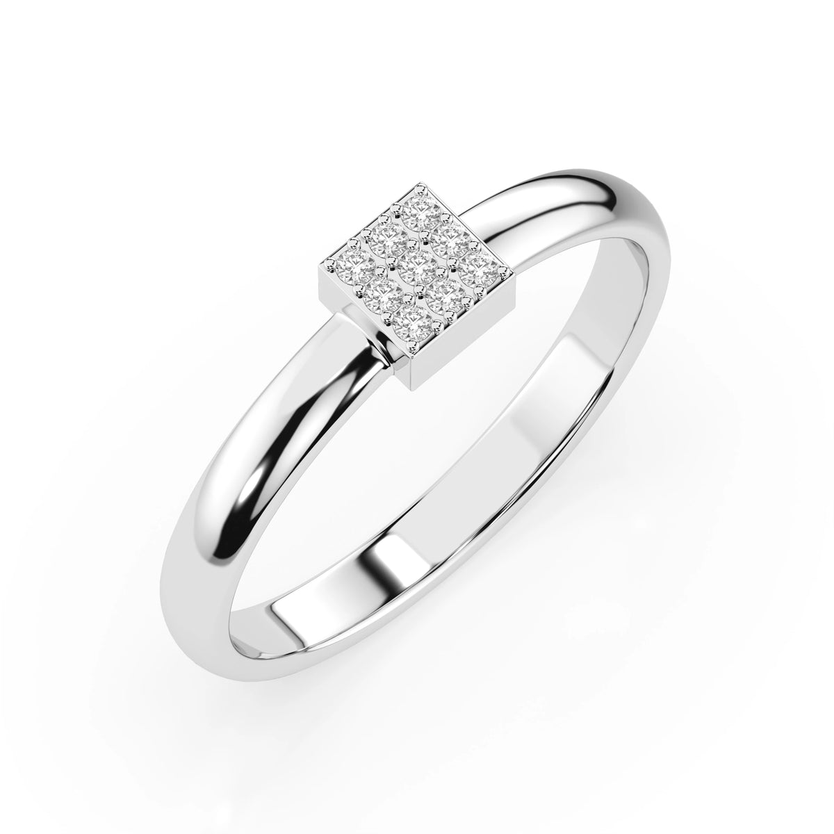Inel din Aur cu Diamante, Forma Rotund Briliant, 0,05 CT