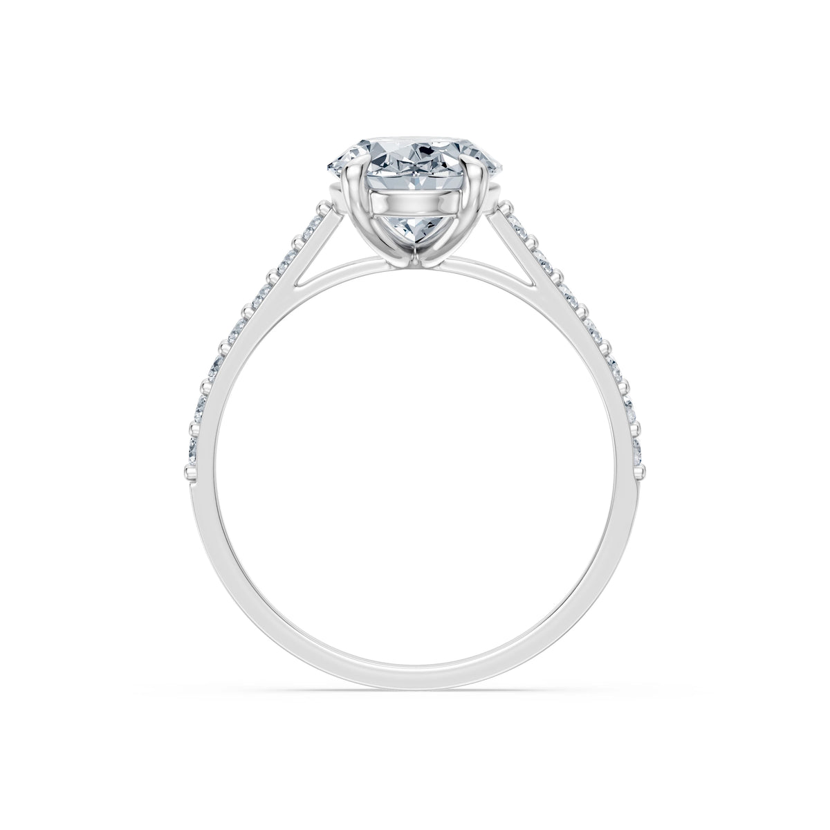 Inel de Logodnă din Aur cu Diamant Central Oval și Diamante Laterale 2,28 CT