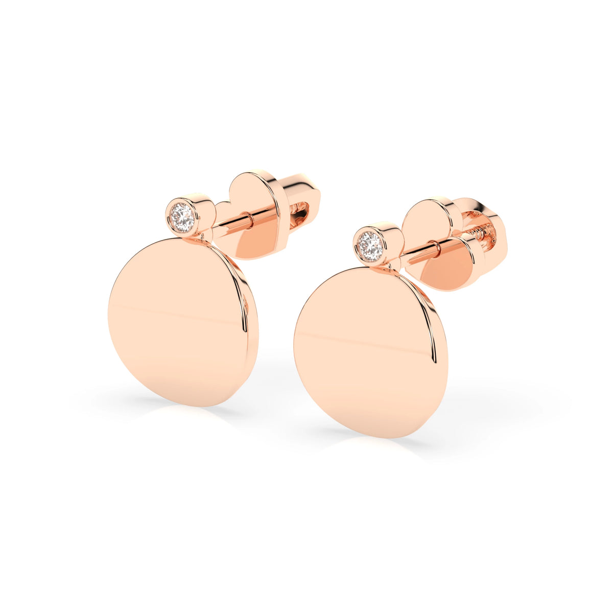 Cercei din Aur cu Diamante, Forma Rotund Briliant, 0,04 CT