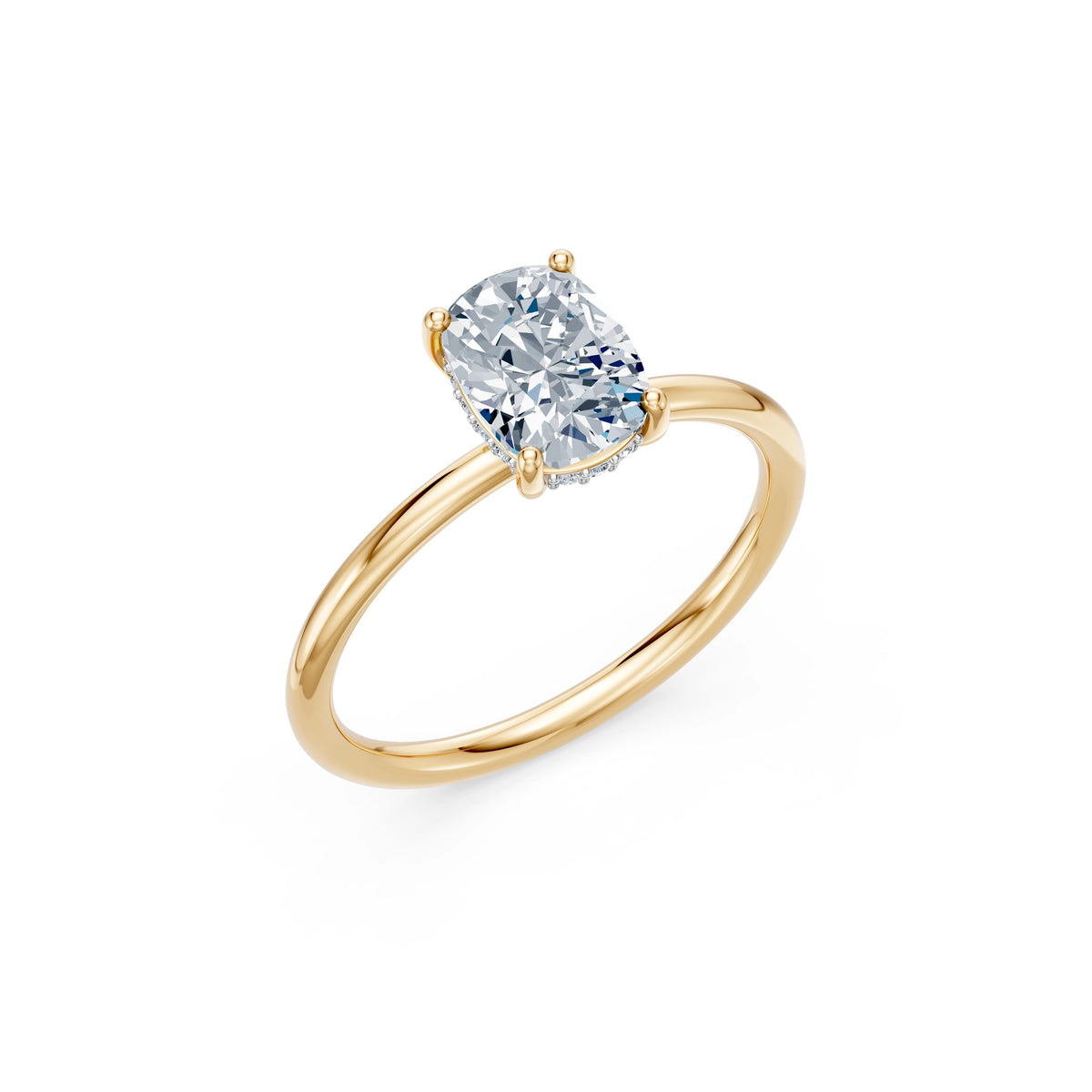 Inel de Logodnă Solitaire din Aur, Diamant Cushion 1,50 CT