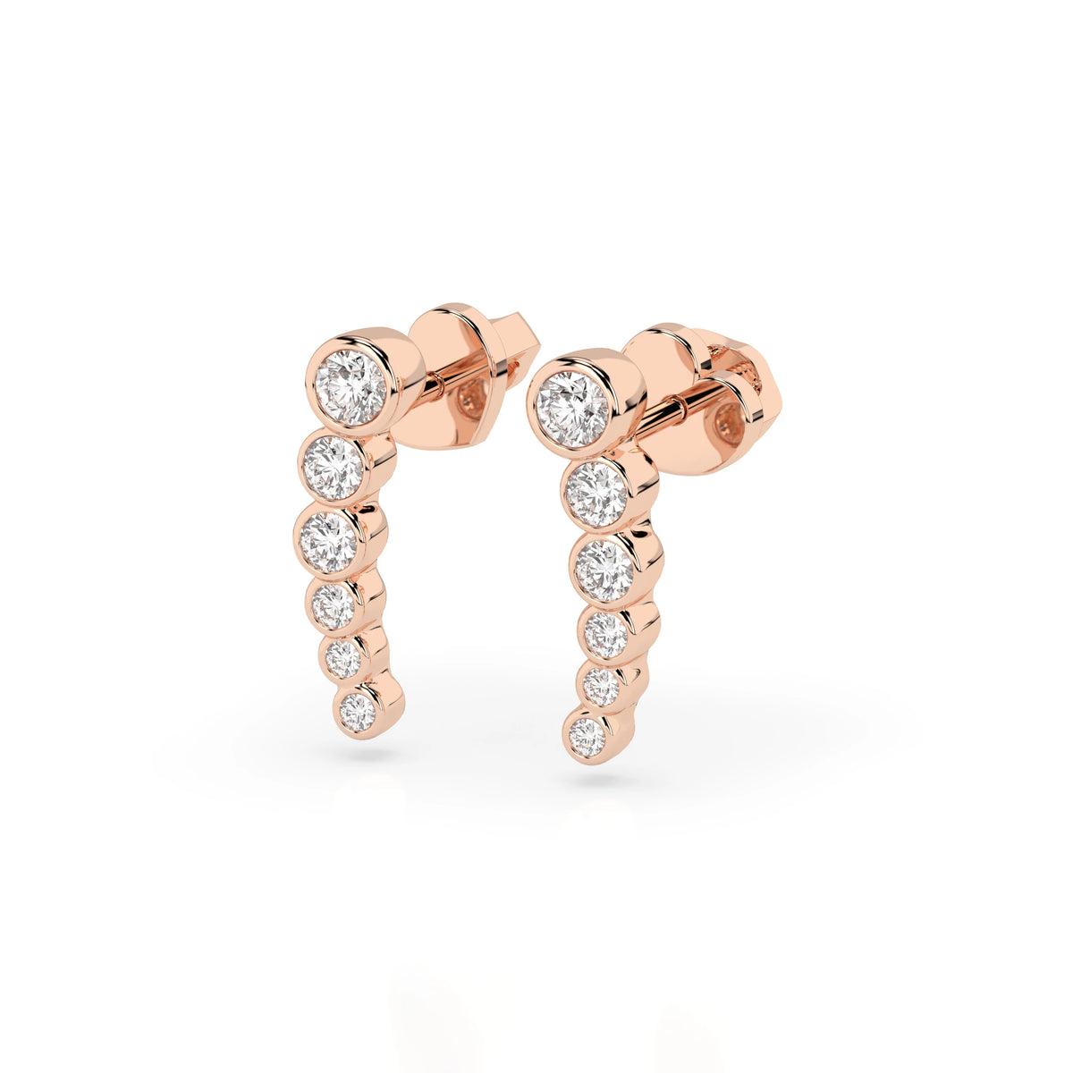 Cercei din Aur cu Diamante, Forma Rotund Briliant, 0,32 CT