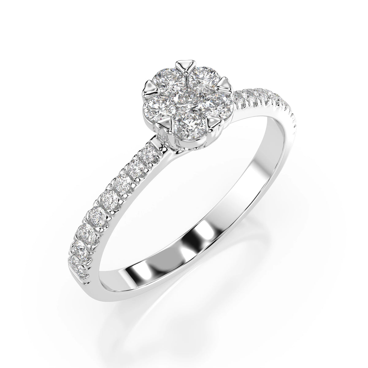 Inel din Aur cu Diamante, Forma Rotund Briliant, 0,33 CT