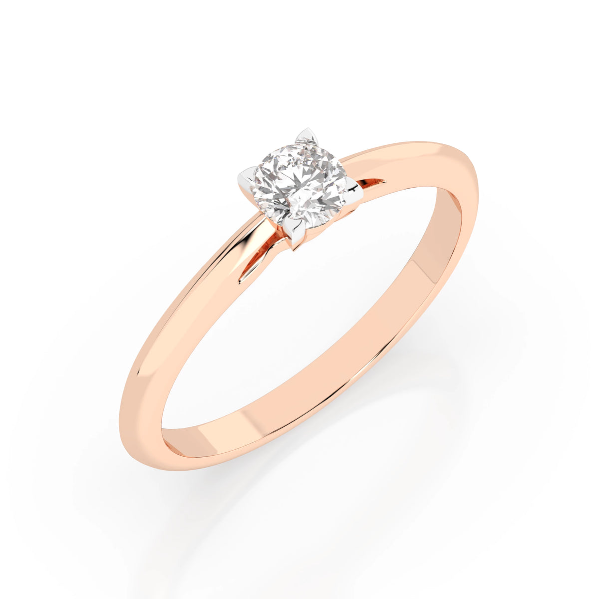 Inel de Logodnă Solitaire din Aur, Diamant Rotund Briliant 0,30 CT