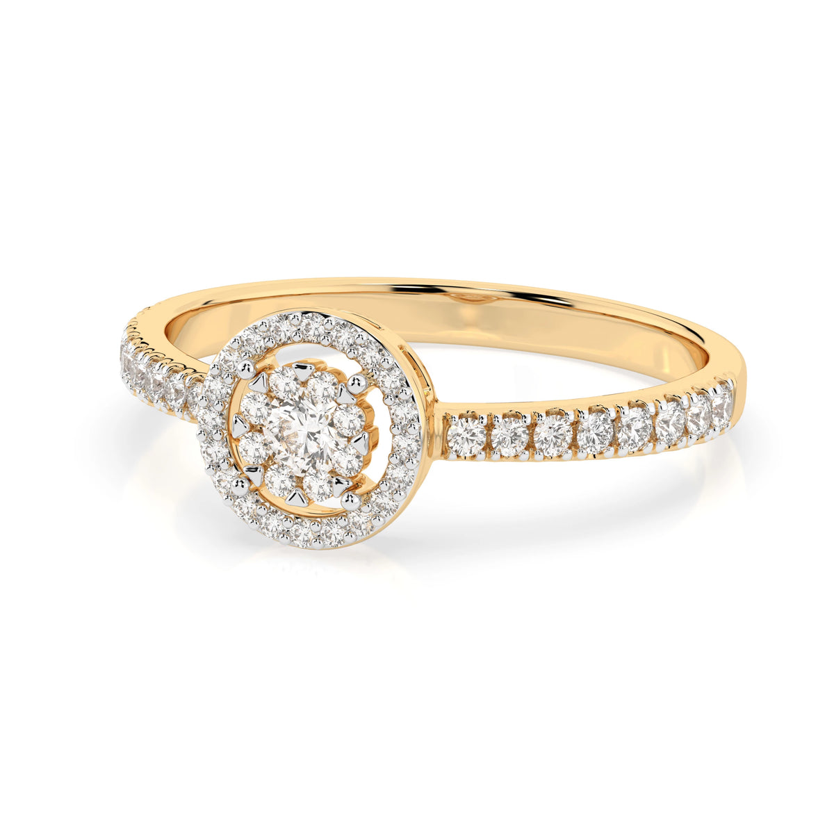 Inel din Aur cu Diamante, Forma Rotund Briliant, 0,31 CT