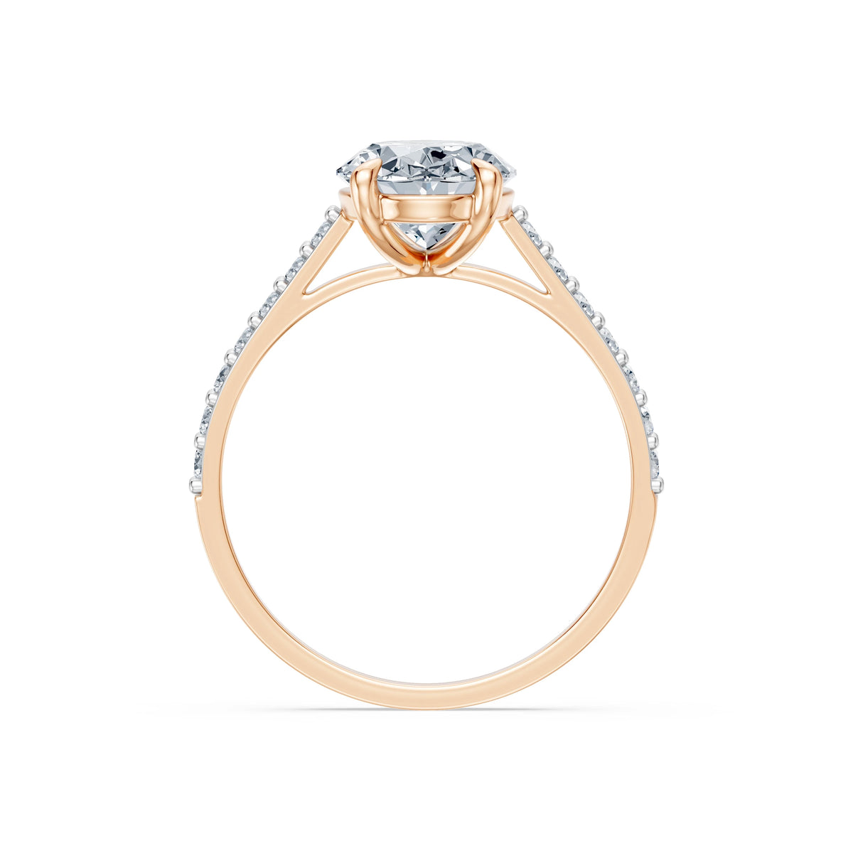 Inel de Logodnă din Aur cu Diamant Central Oval și Diamante Laterale 2,28 CT