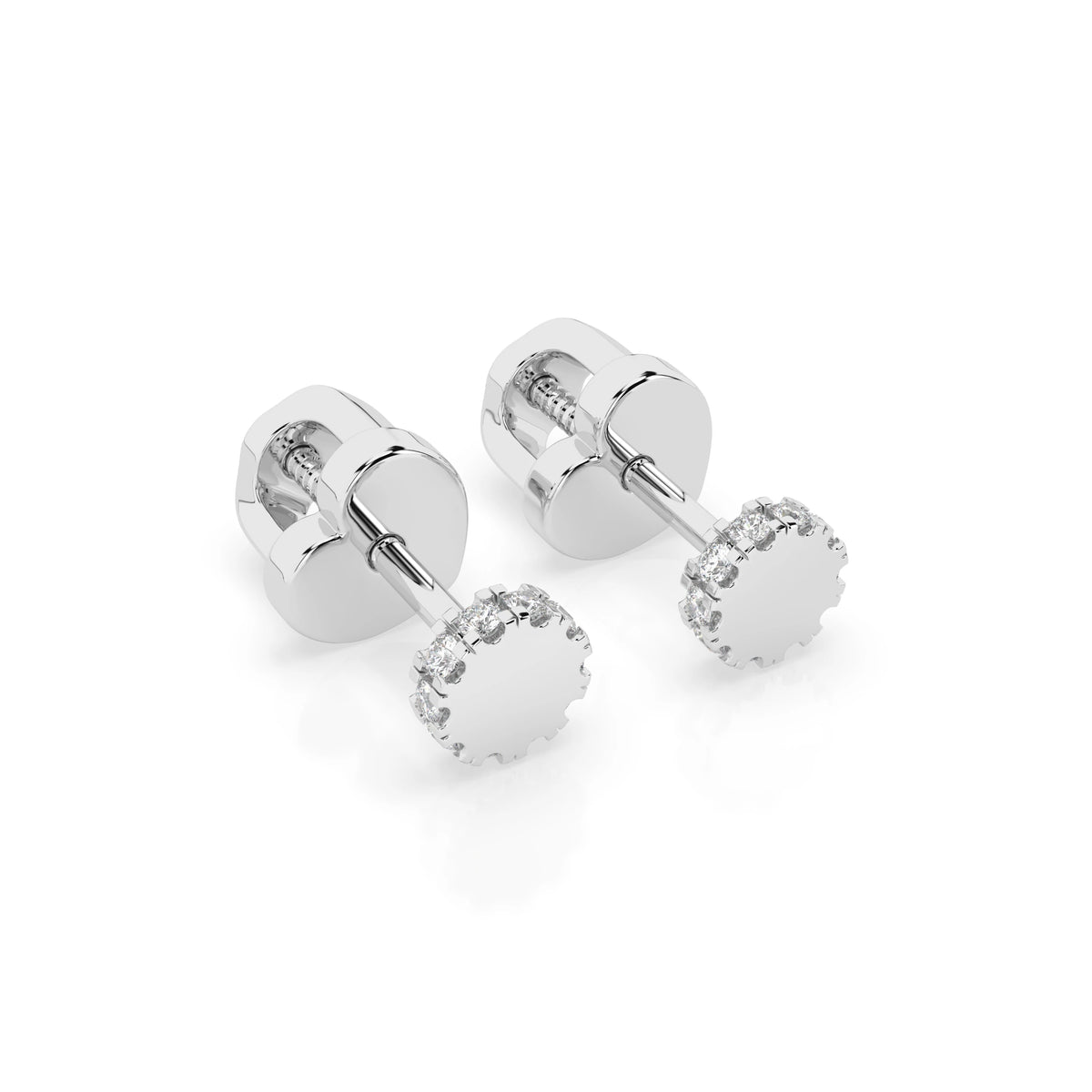 Cercei din Aur cu Diamante, Forma Rotund Briliant, 0,10 CT