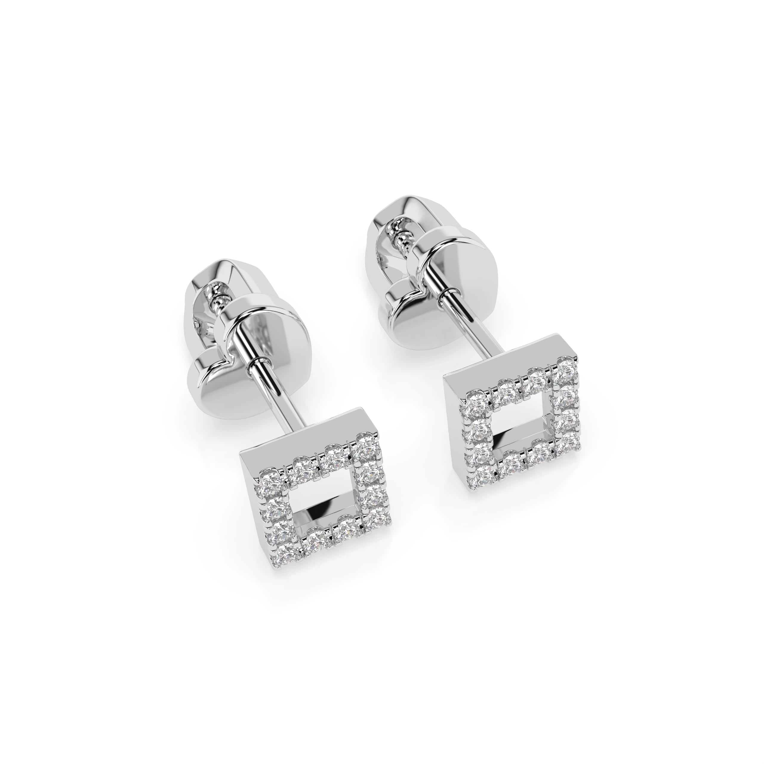 Cercei din Aur cu Diamante Rotunde Briliant 0.14 CT