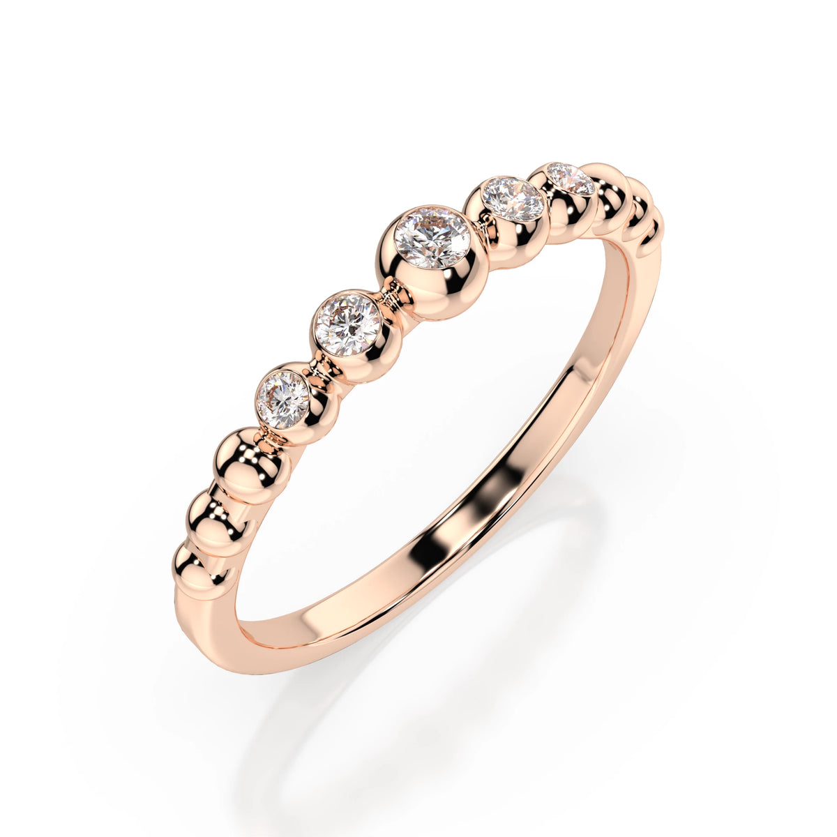 Inel din Aur cu Diamante, Forma Rotund Briliant, 0,11 CT