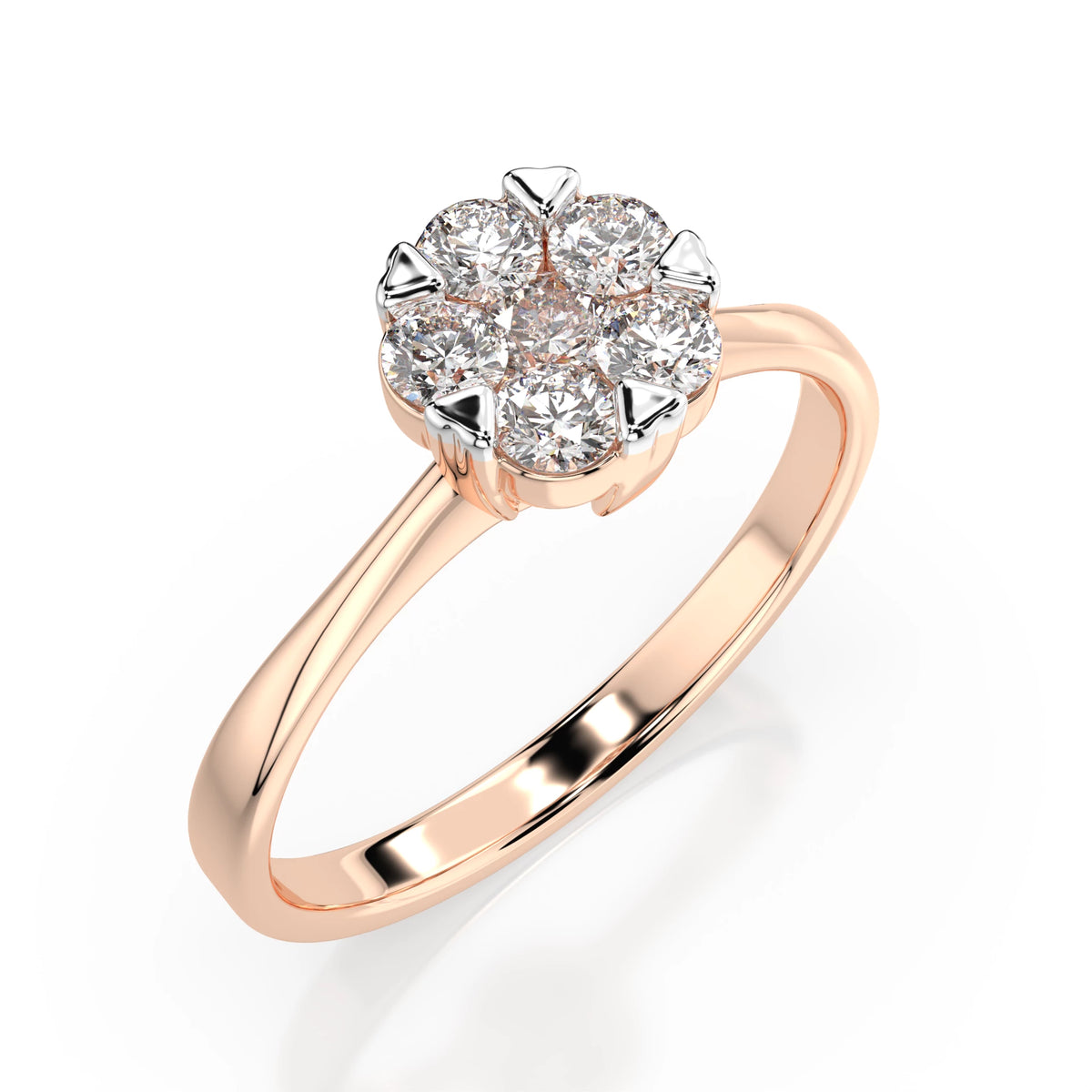 Inel din Aur cu Diamante, Forma Rotund Briliant, 0,37 CT