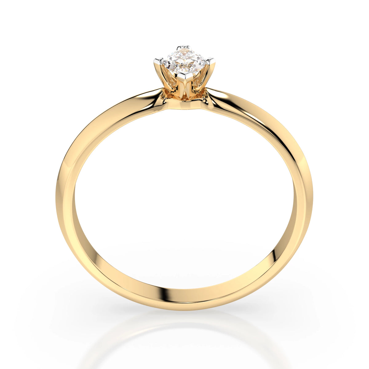 Inel de Logodnă Solitaire din Aur, Diamant Marquise 0,15 CT