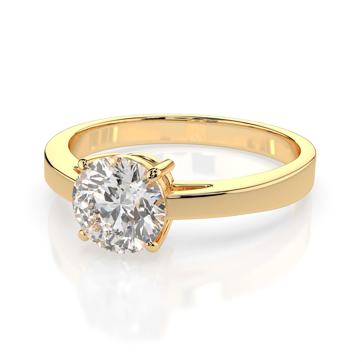 Inel de Logodnă Solitaire din Aur, Diamant Rotund Briliant 1,00 CT