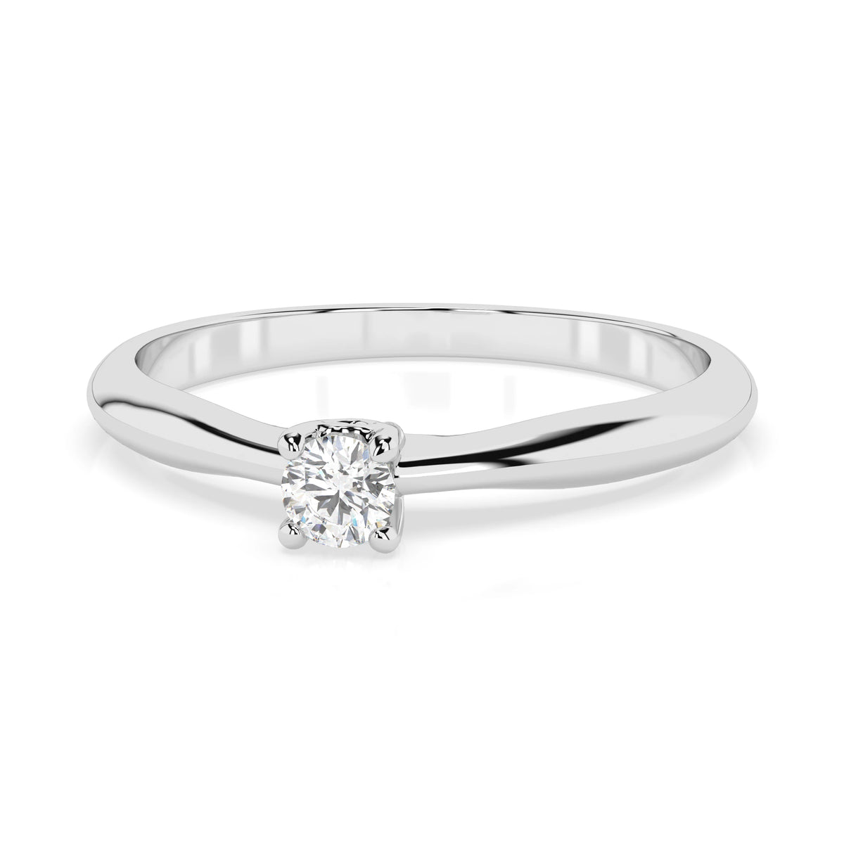 Inel de Logodnă Solitaire din Aur, Diamant Rotund Briliant 0,06 CT