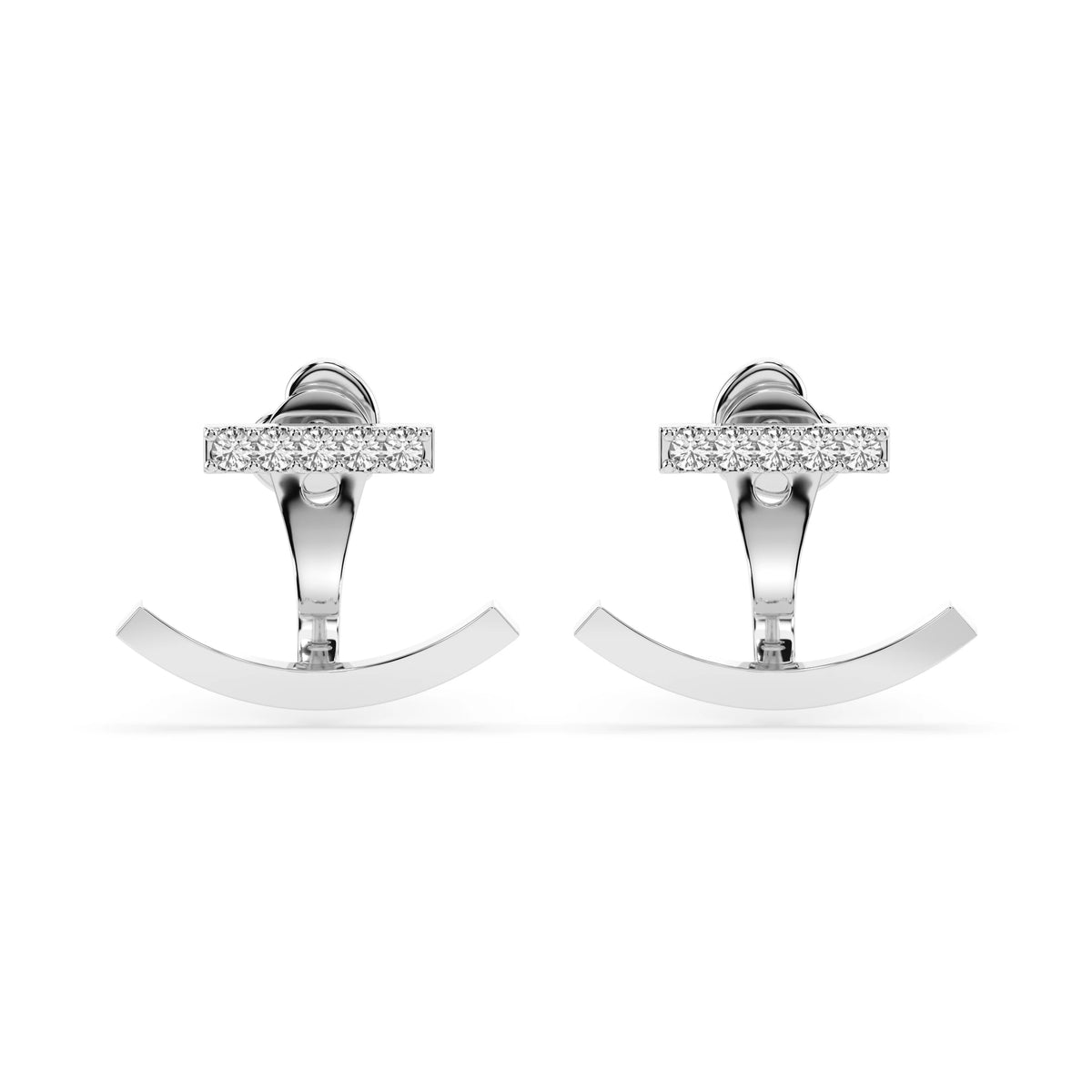 Cercei din Aur cu Diamante, Forma Rotund Briliant, 0,15 CT