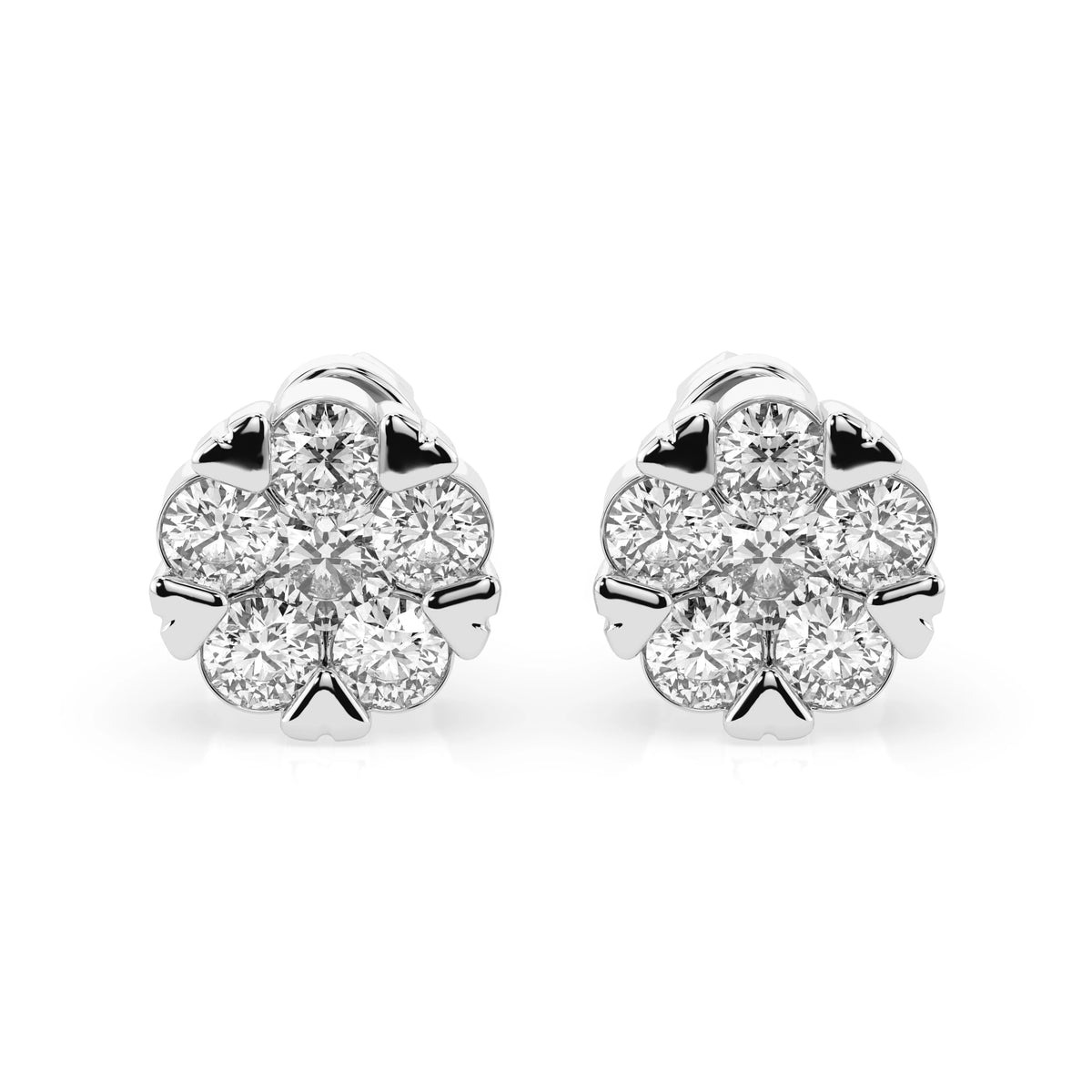 Cercei din Aur cu Diamante, Forma Rotund Briliant, 0,73 CT