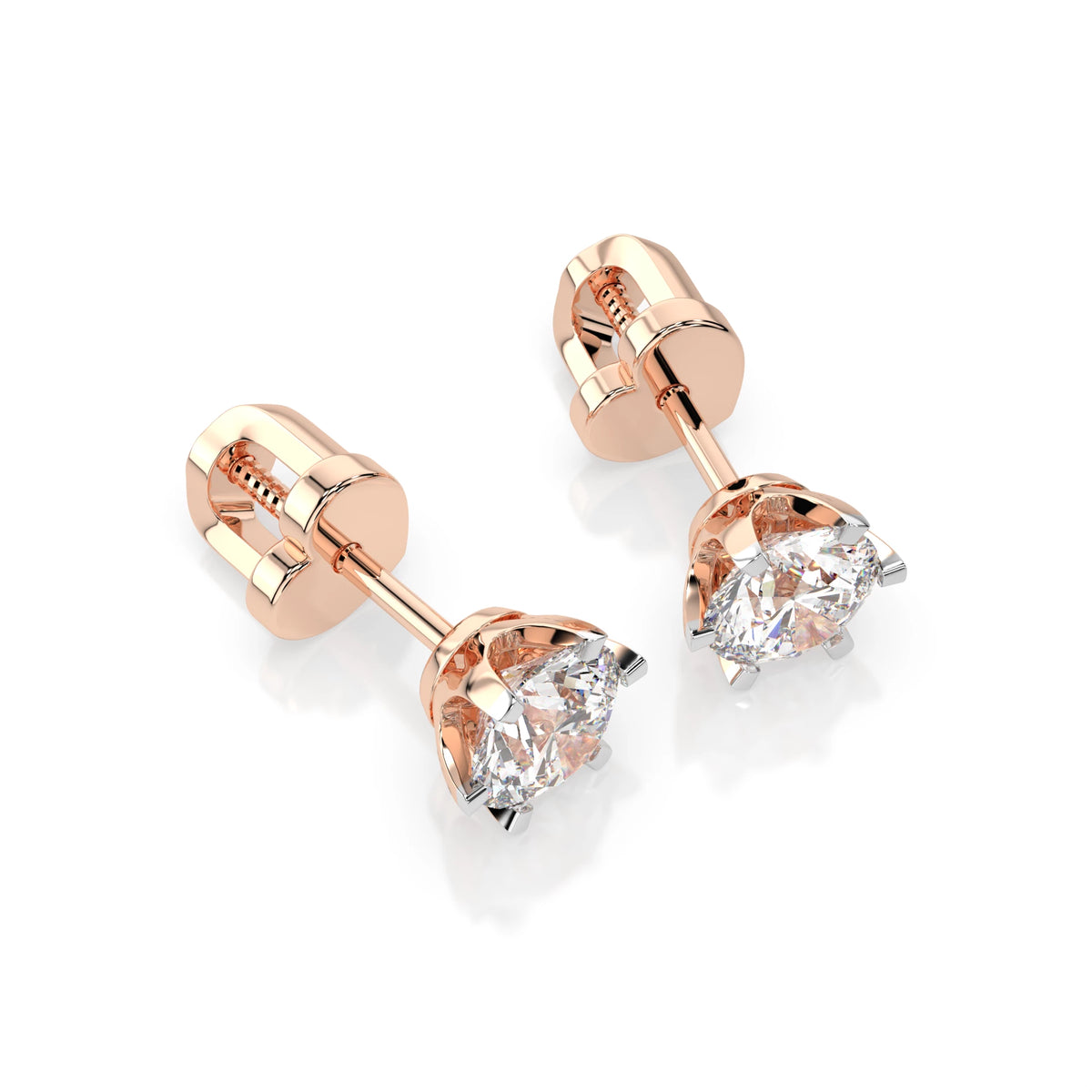 Cercei din Aur cu Diamante, Forma Rotund Briliant, 1,40 CT