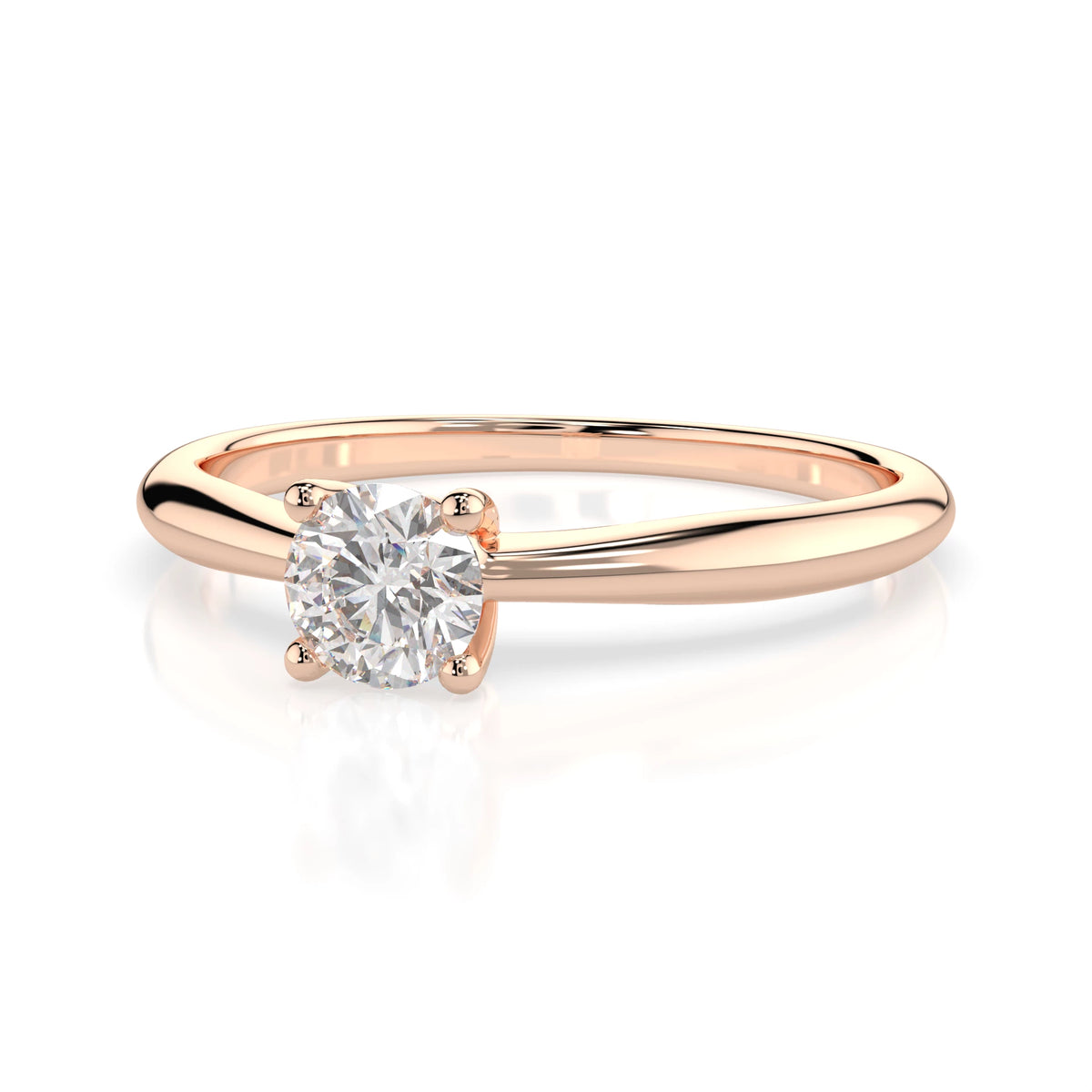 Inel de Logodnă Solitaire din Aur, Diamant Rotund Briliant 0,35 CT