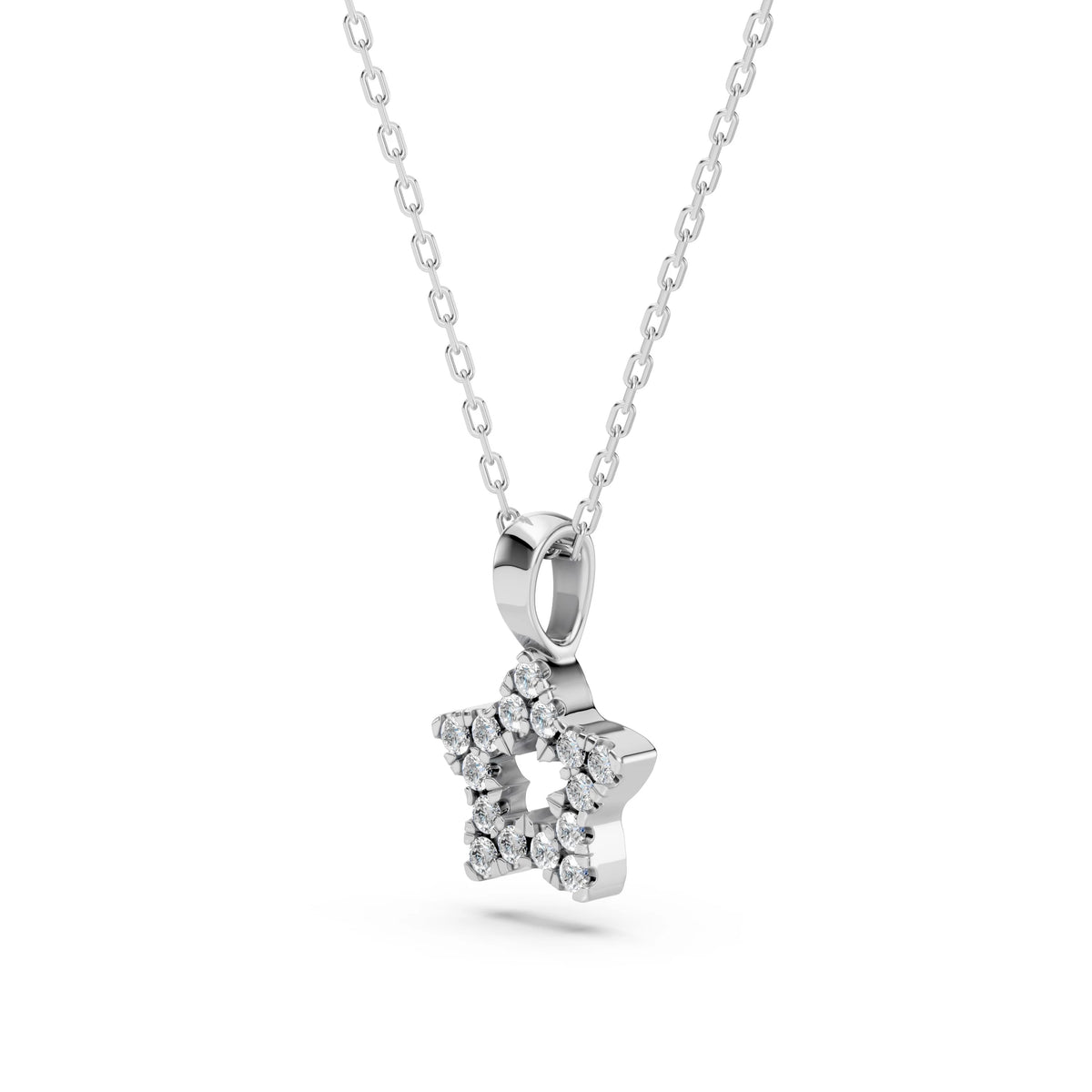Colier din Aur cu Diamante, Forma Rotund Briliant, 0,08 CT