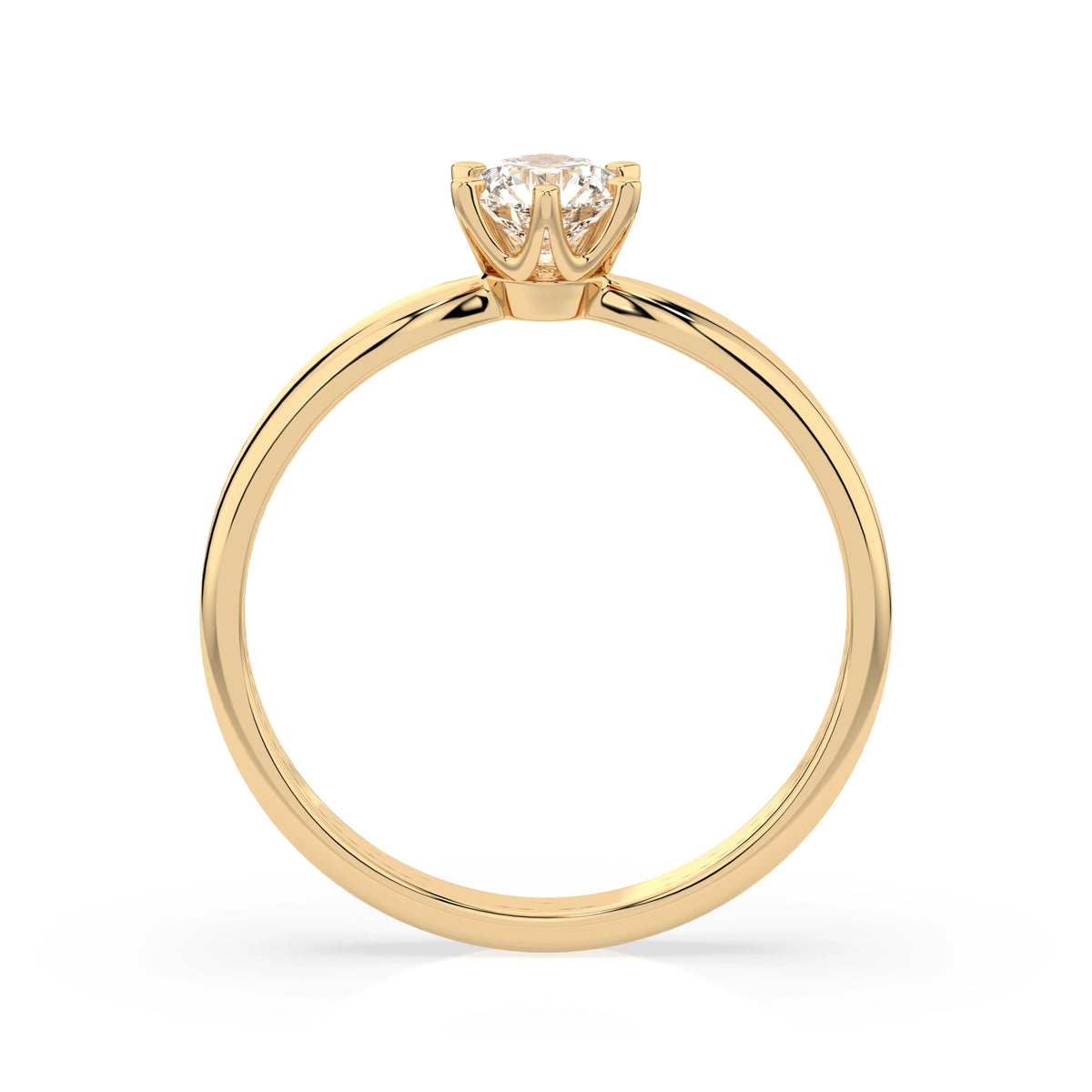 Inel de Logodnă Solitaire din Aur, Diamant Rotund Briliant 0,25 CT