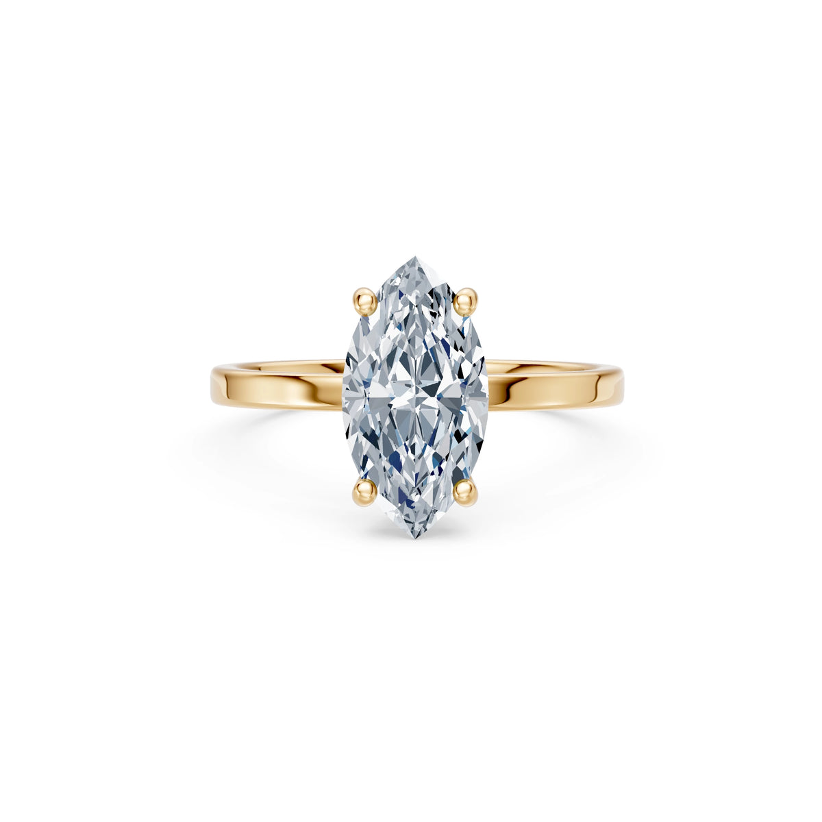 Inel de Logodnă Solitaire din Aur, Diamant Marquise 2,00 CT