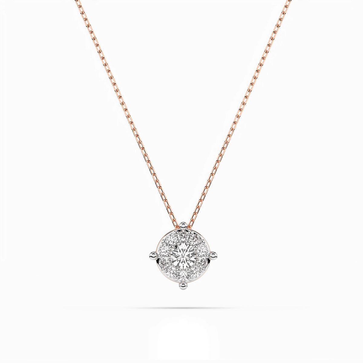 Colier din Aur cu Diamante, Forma Rotund Briliant, 0,11 CT