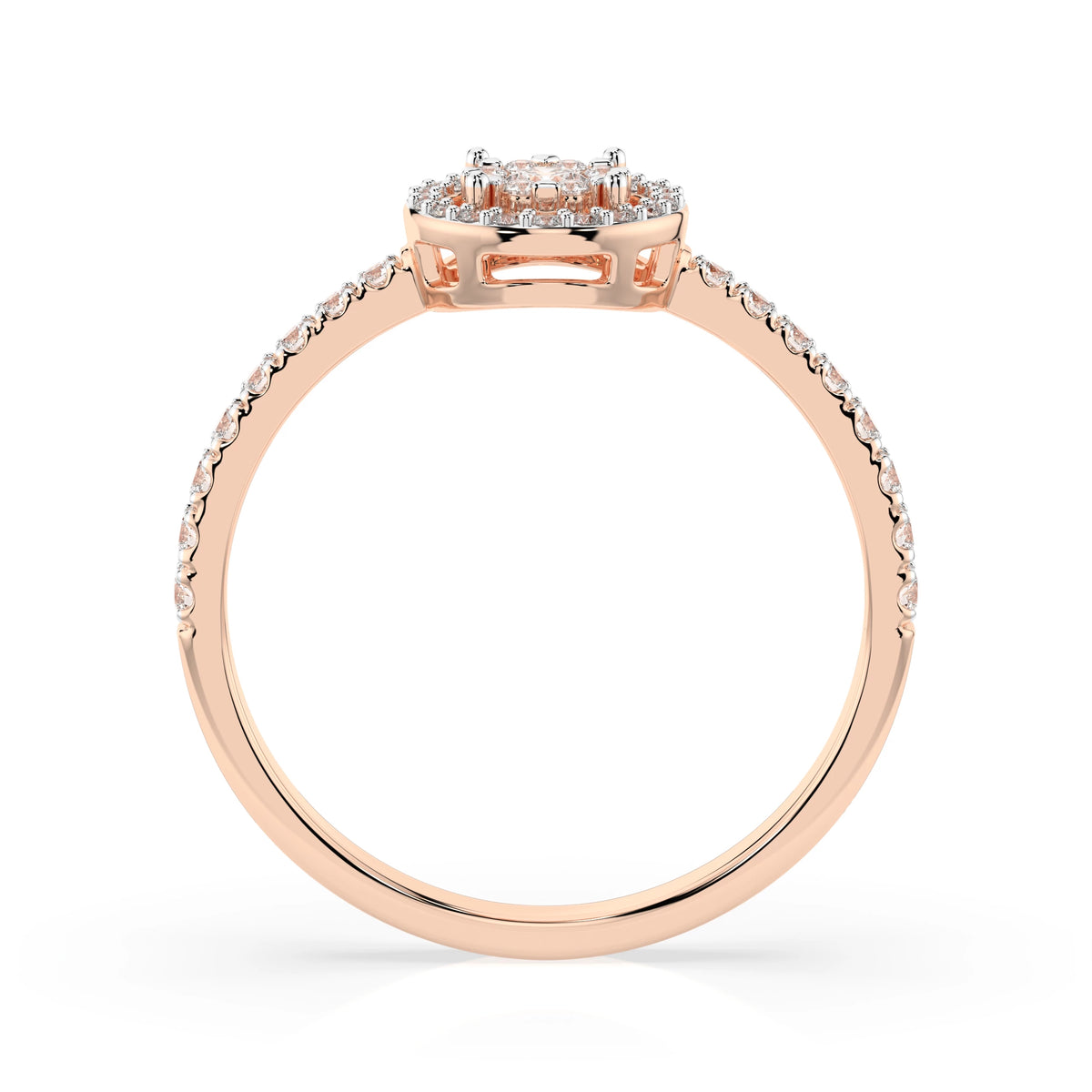 Inel din Aur cu Diamante, Forma Rotund Briliant, 0,37 CT