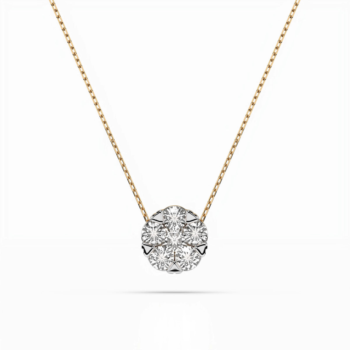 Colier din Aur cu Diamante, Forma Rotund Briliant, 0,37 CT