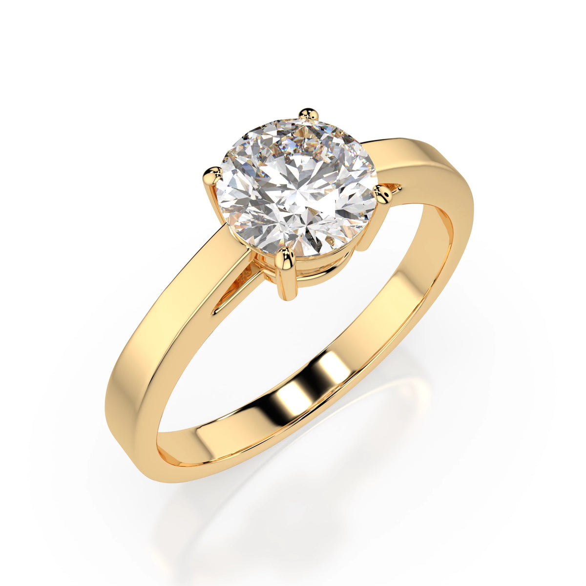 Inel de Logodnă Solitaire din Aur, Diamant Rotund Briliant 0,70 CT