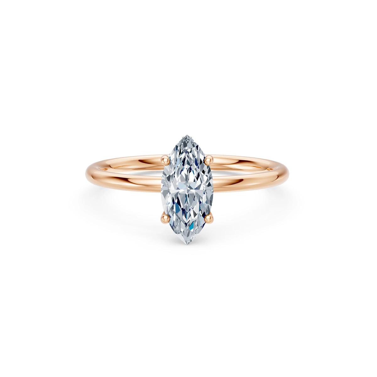 Inel de Logodnă Solitaire din Aur, Diamant Marquise 1,00 CT