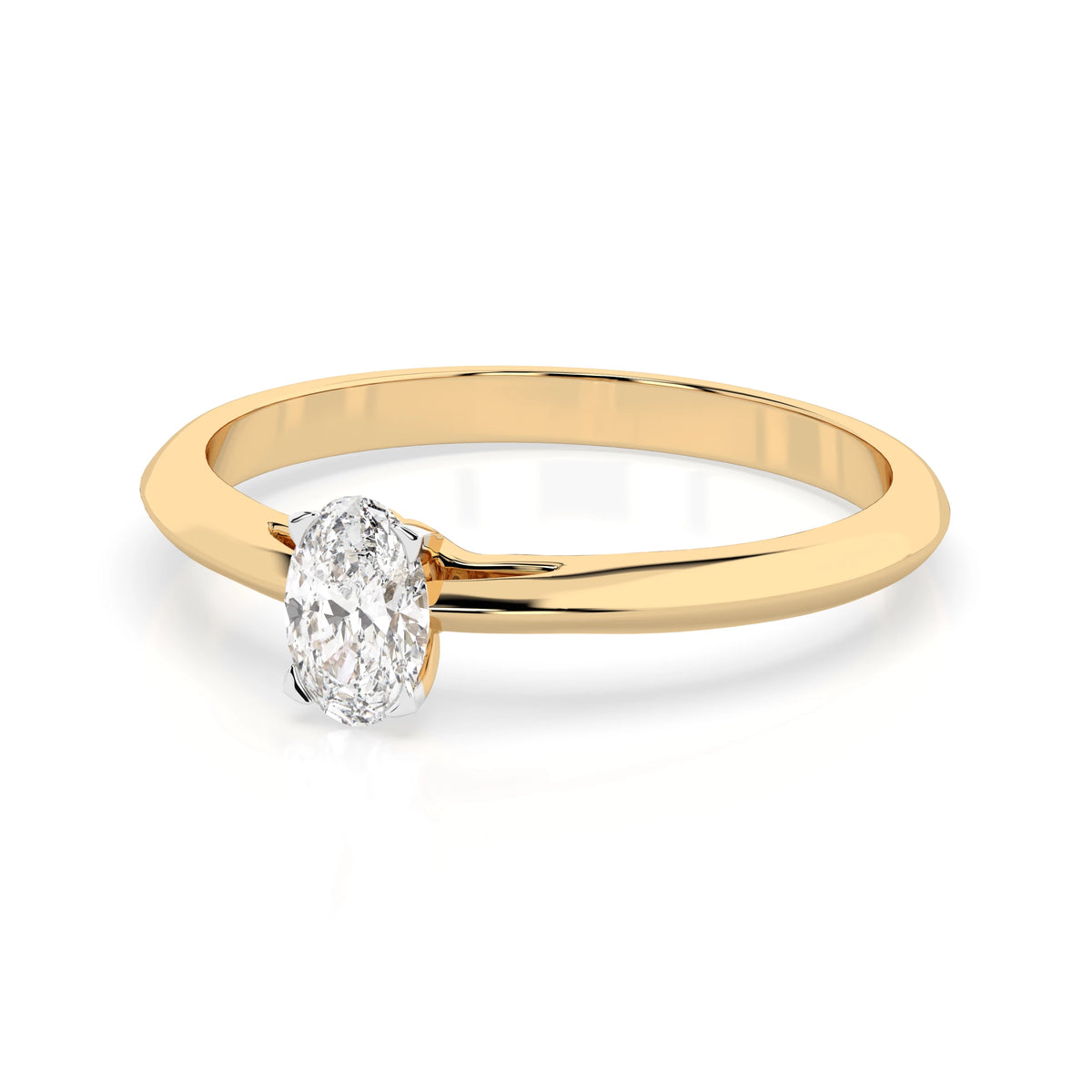 Inel de Logodnă Solitaire din Aur, Diamant Oval 0,30 CT