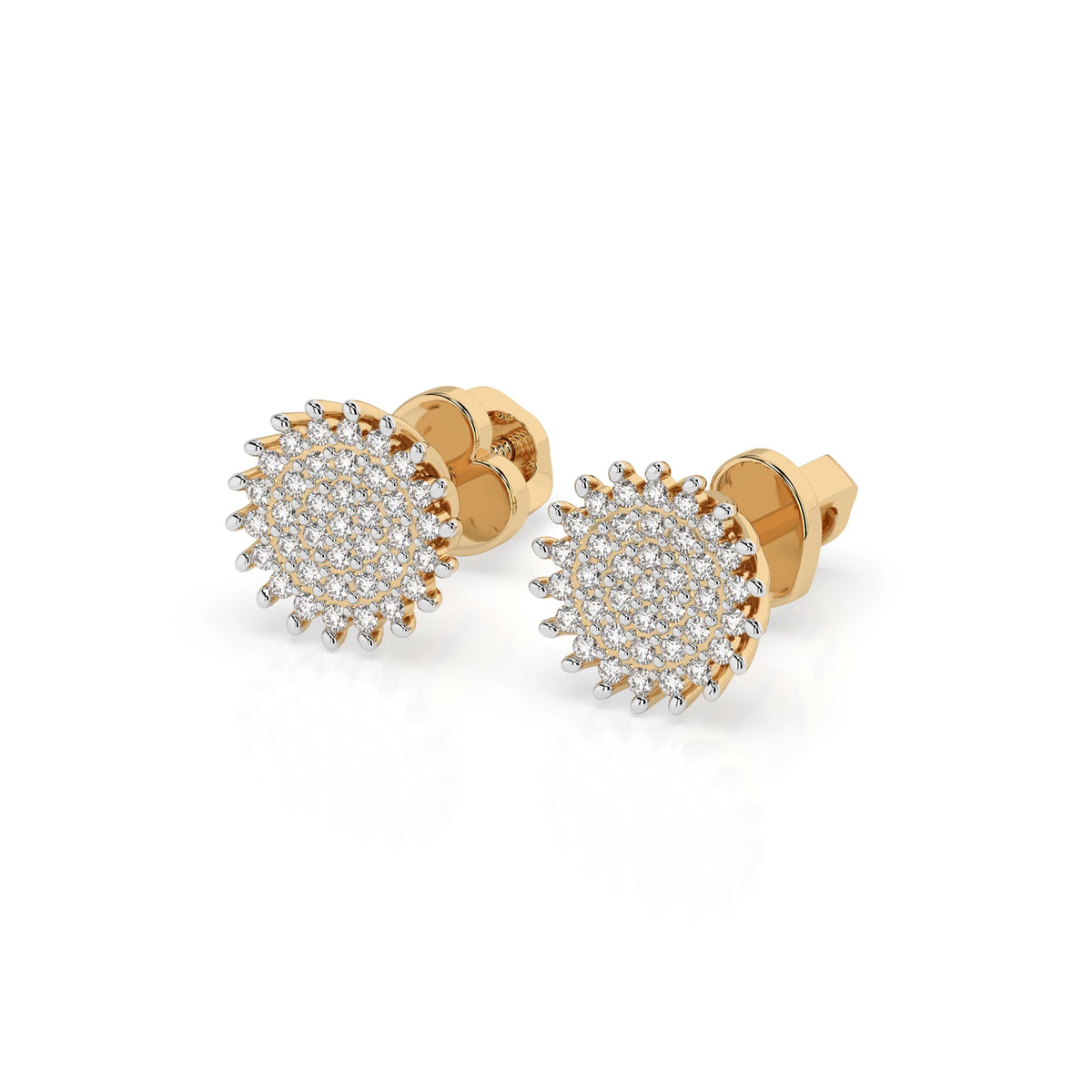 Cercei din Aur cu Diamante, Forma Rotund Briliant, 0,30 CT