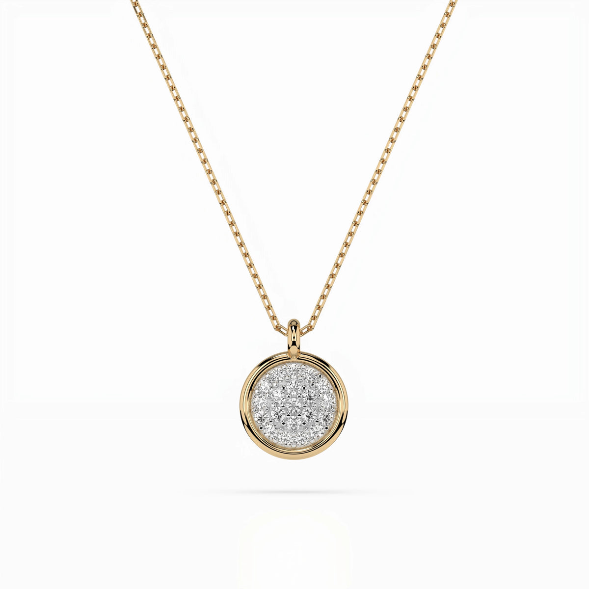 Colier din Aur cu Diamante, Forma Rotund Briliant, 0,12 CT