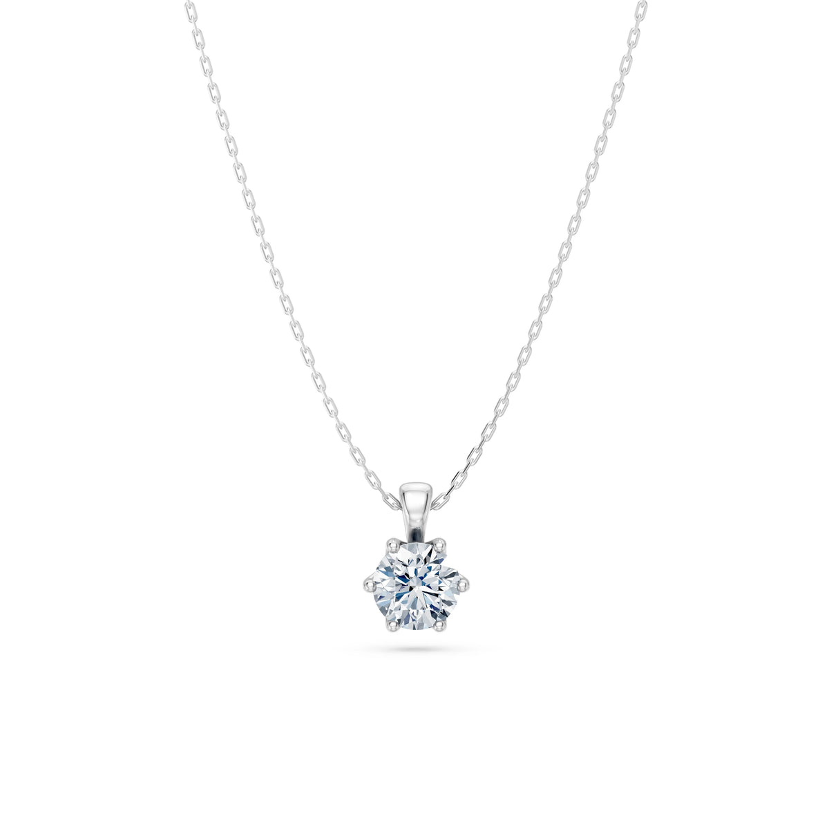 Colier din Aur cu Diamant, Forma Rotund Briliant, 0,70 CT