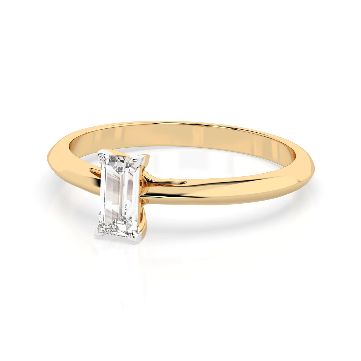 Inel de Logodnă Solitaire din Aur, Diamant Baguette 0,30 CT