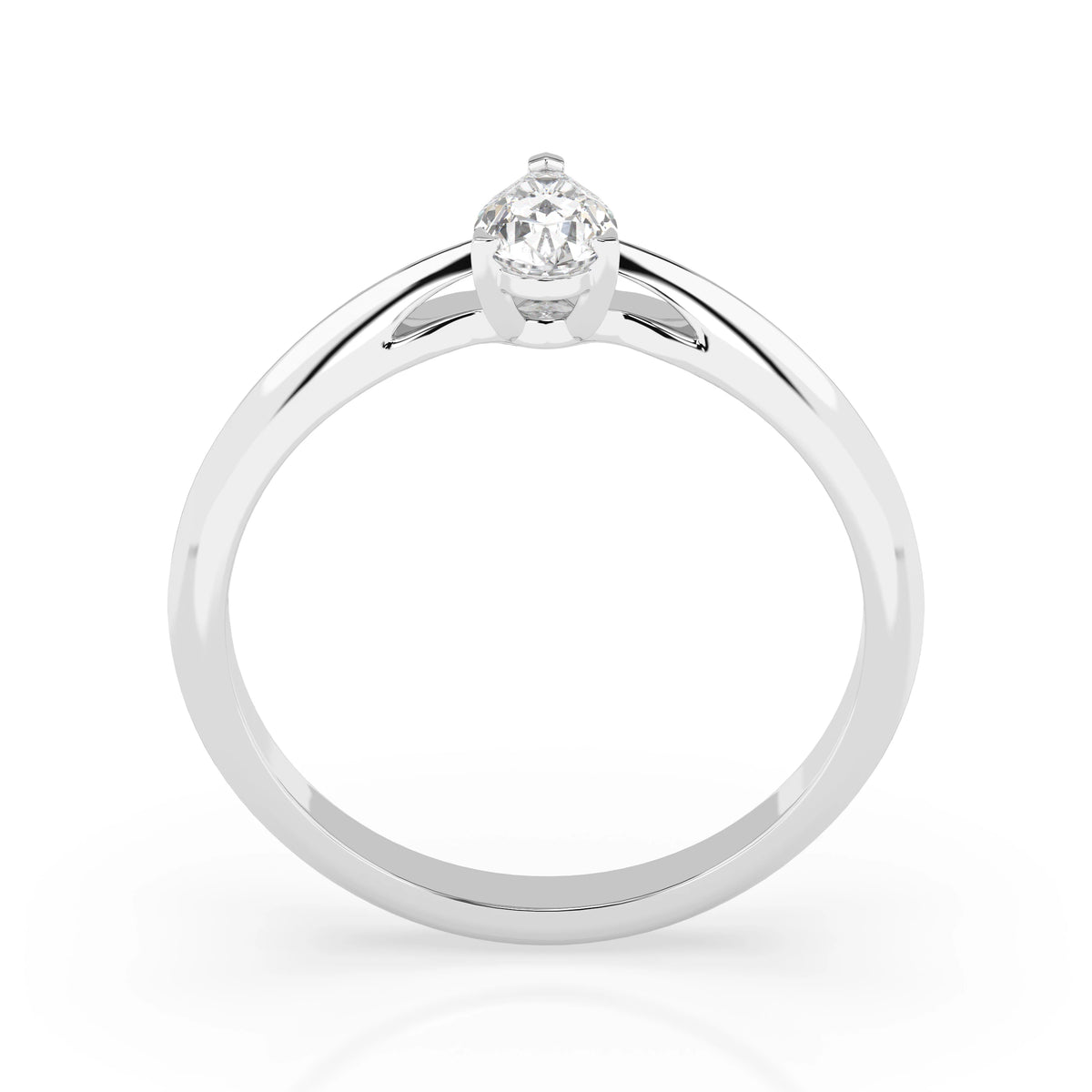 Inel de Logodnă Solitaire din Aur, Diamant Pear 0,30 CT