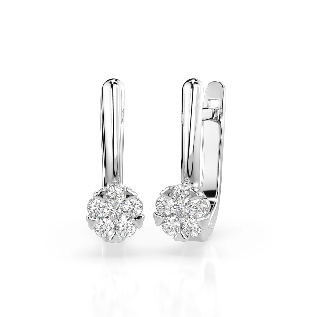 Cercei din Aur cu Diamante, Forma Rotund Briliant, 0,26 CT
