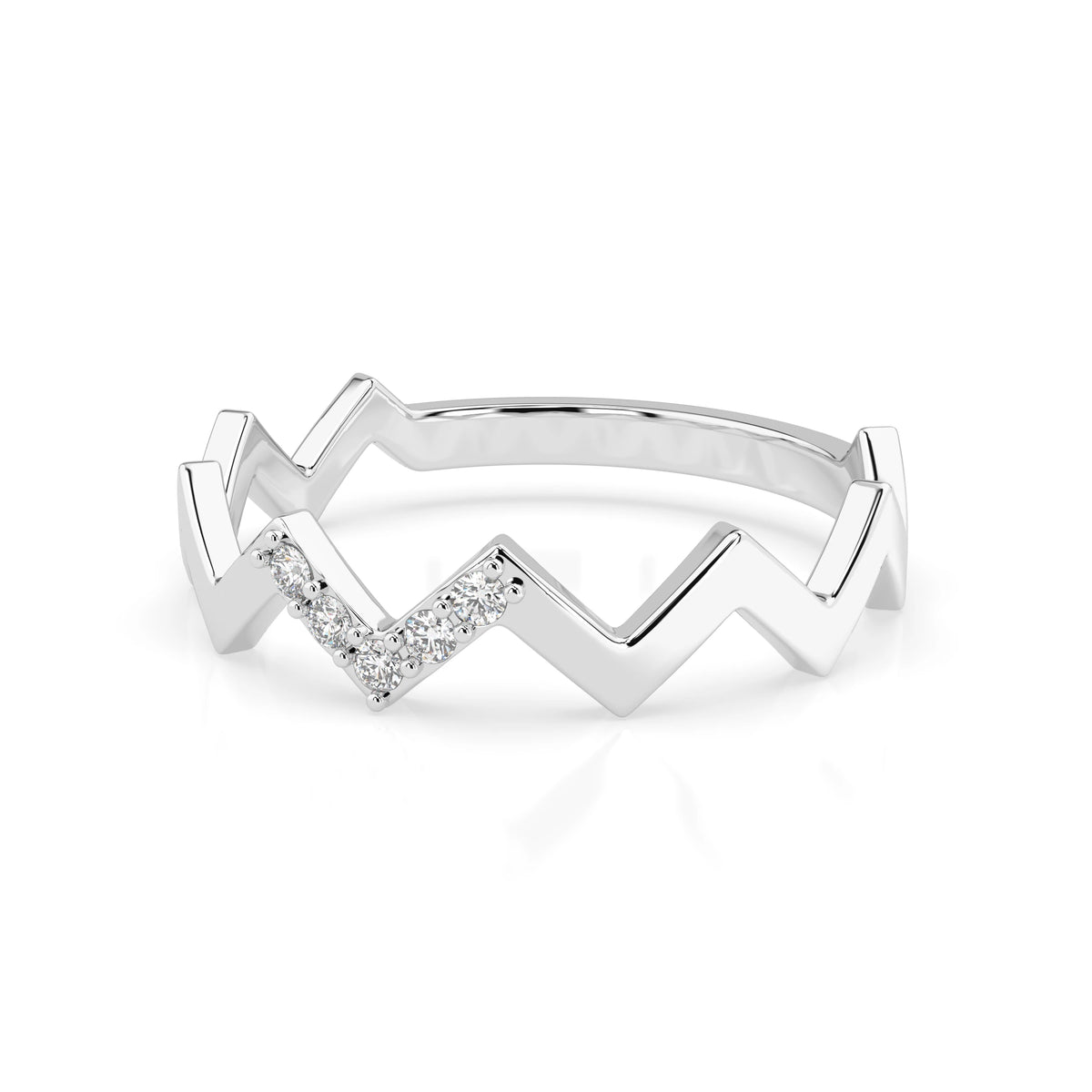 Inel din Aur cu Diamante, Forma Rotund Briliant, 0,05 CT