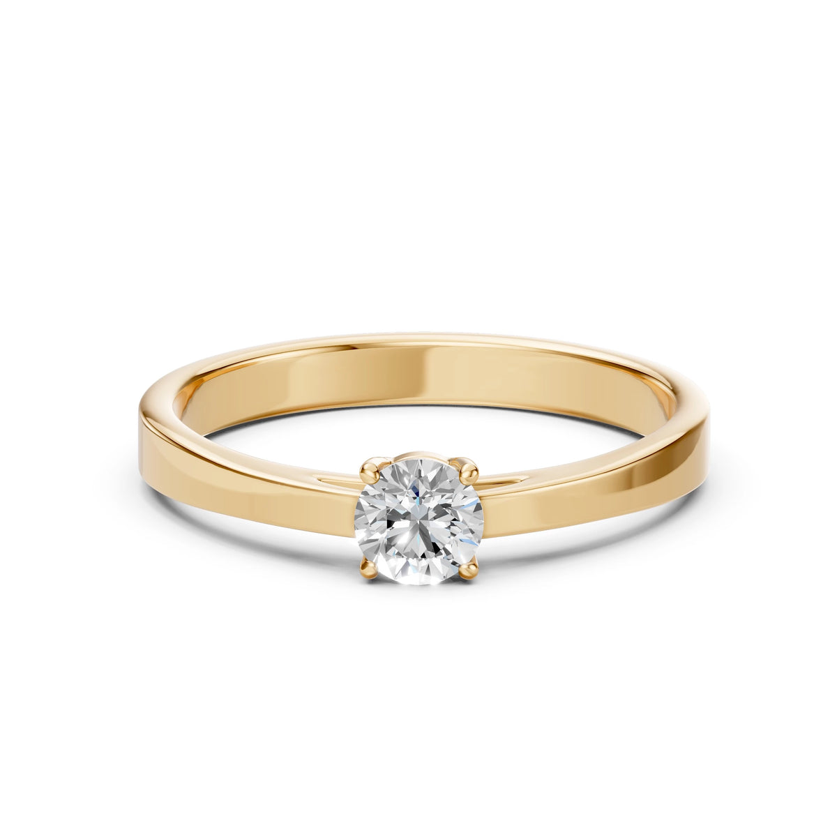 Inel de Logodnă Solitaire din Aur, Diamant Rotund Briliant 0,45 CT