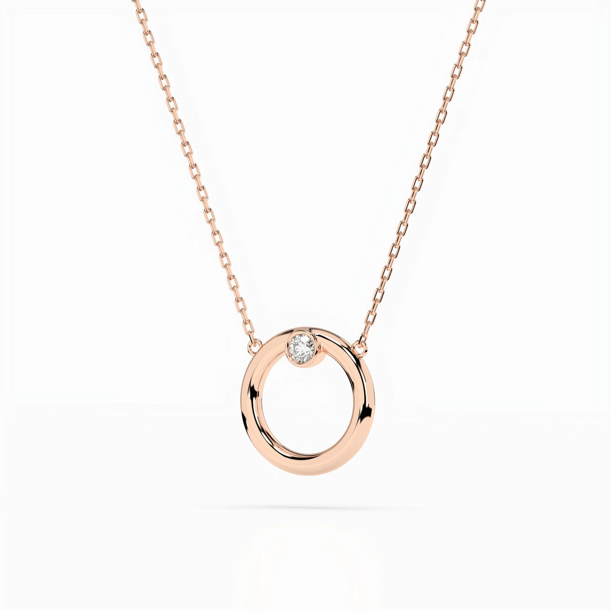Colier din Aur cu Diamant, Forma Rotund Briliant, 0,03 CT