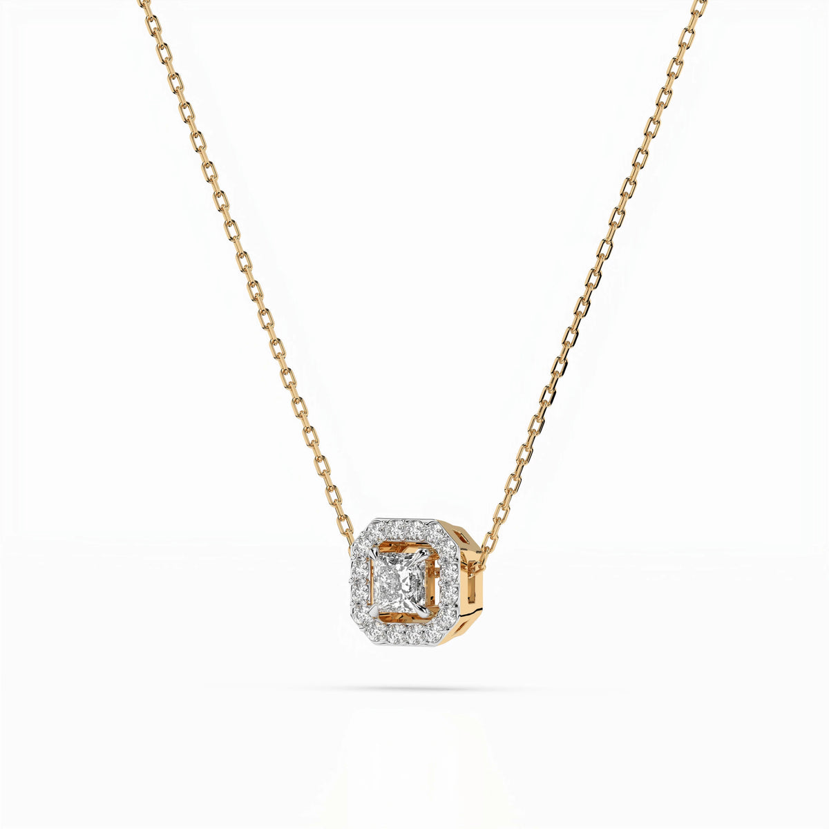 Colier din Aur cu Diamante, Forma Princess, 0,25 CT