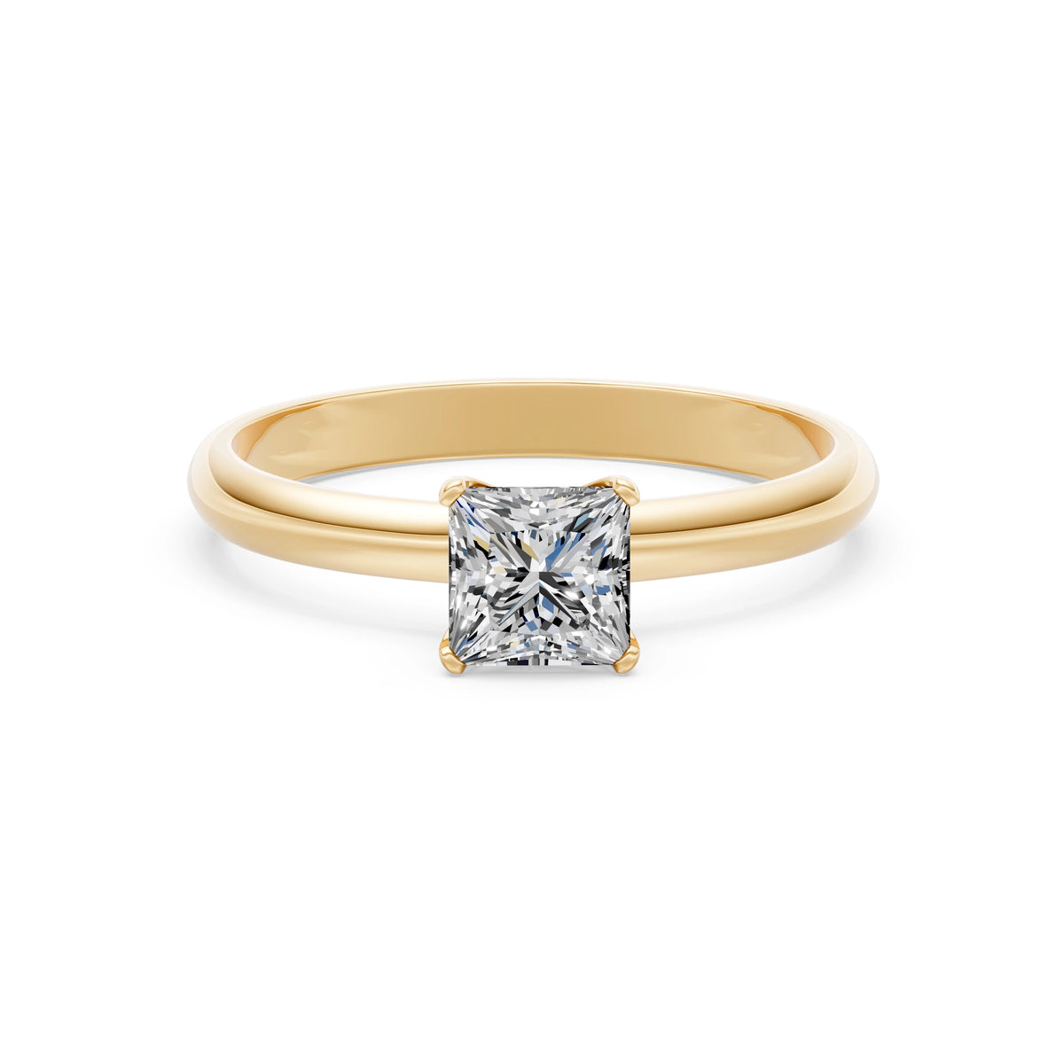 Inel de Logodnă Solitaire din Aur, Diamant Princess 0,50 CT