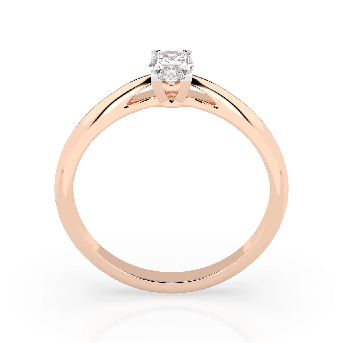 Inel de Logodnă Solitaire din Aur, Diamant Oval 0,30 CT