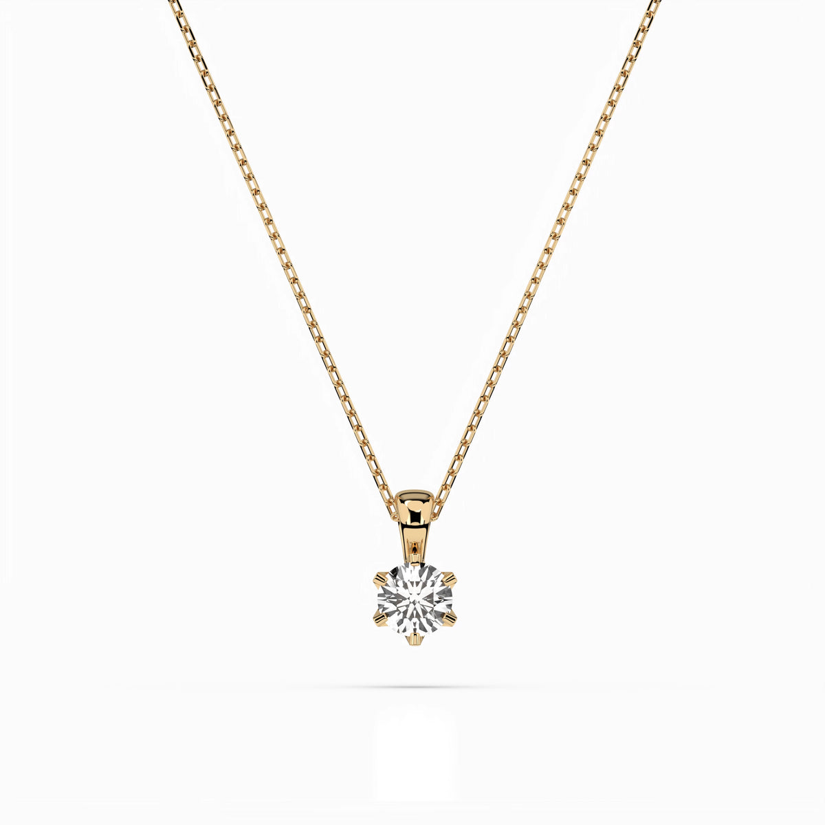 Colier din Aur cu Diamant, Forma Rotund Briliant, 0,20 CT