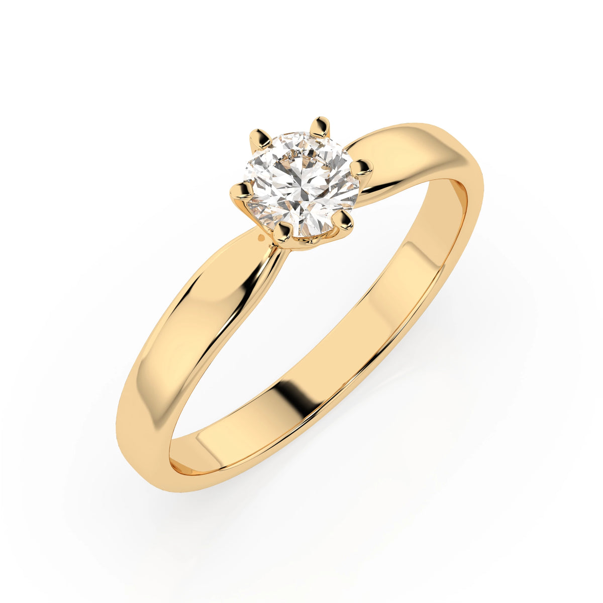 Inel de Logodnă Solitaire din Aur, Diamant Rotund Briliant 0,35 CT