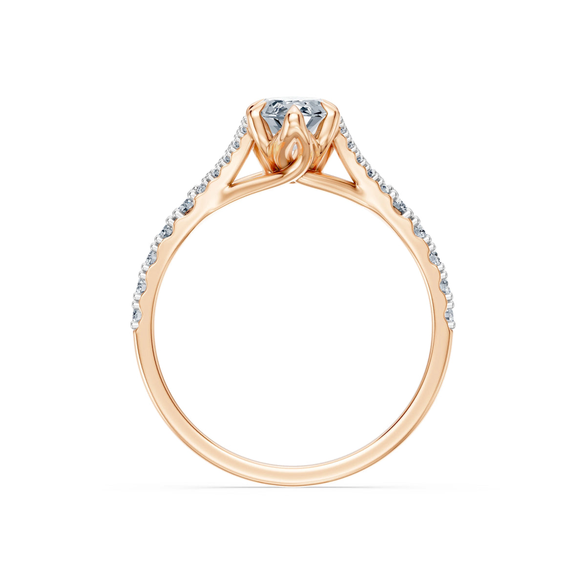 Inel de Logodnă din Aur cu Diamant Central Marquise și Diamante Laterale 1,29 CT