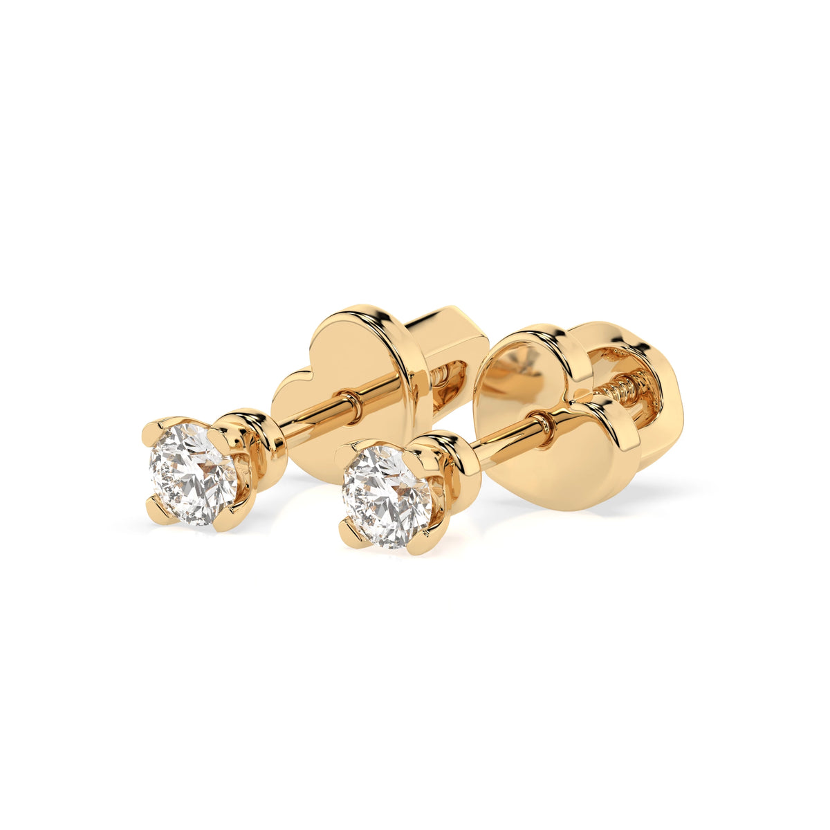 Cercei din Aur cu Diamante, Forma Rotund Briliant, 0,20 CT