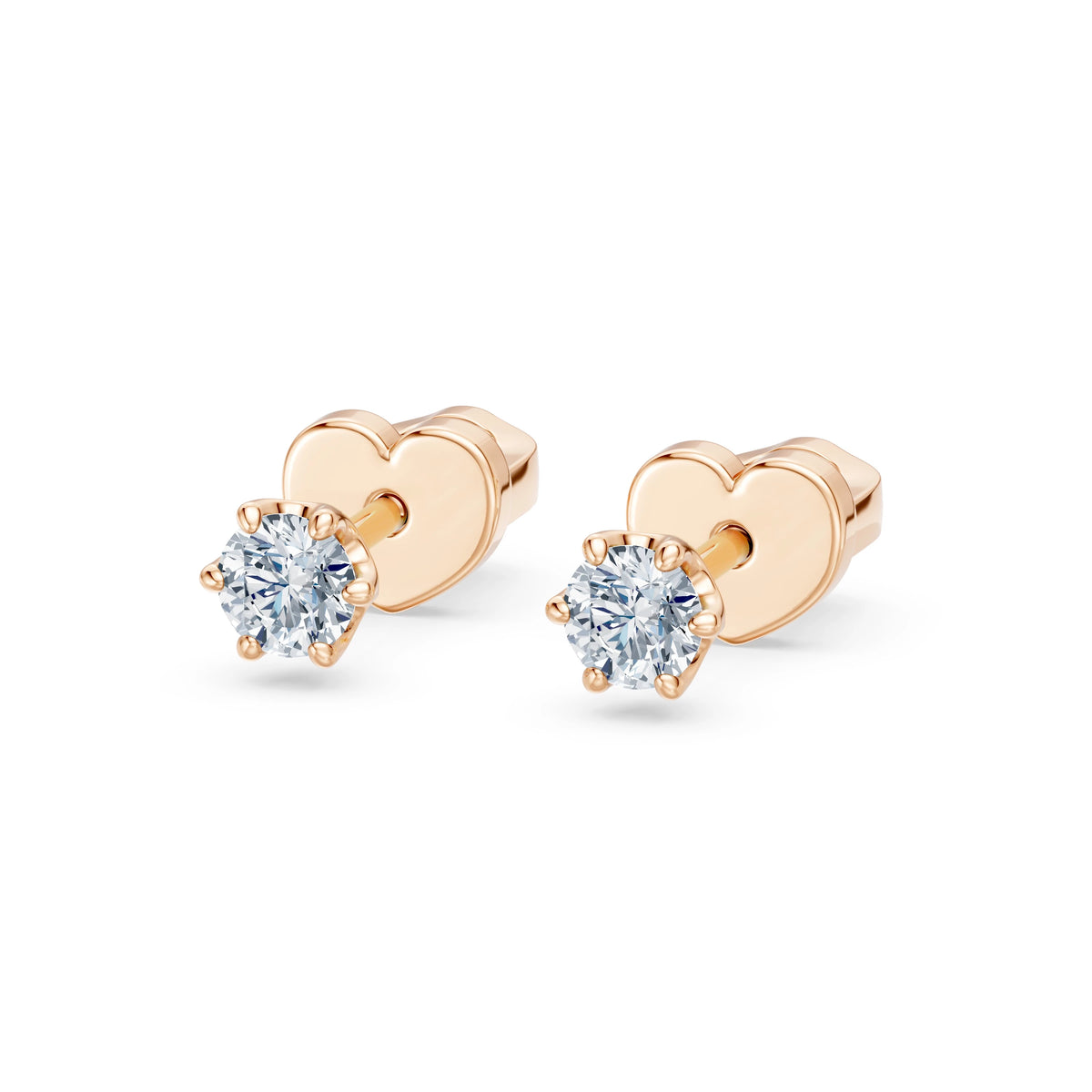 Cercei din Aur cu Diamante, Forma Rotund Briliant, 0,30 CT